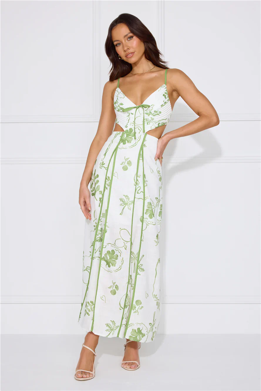 Summer Garden Maxi Dress Green