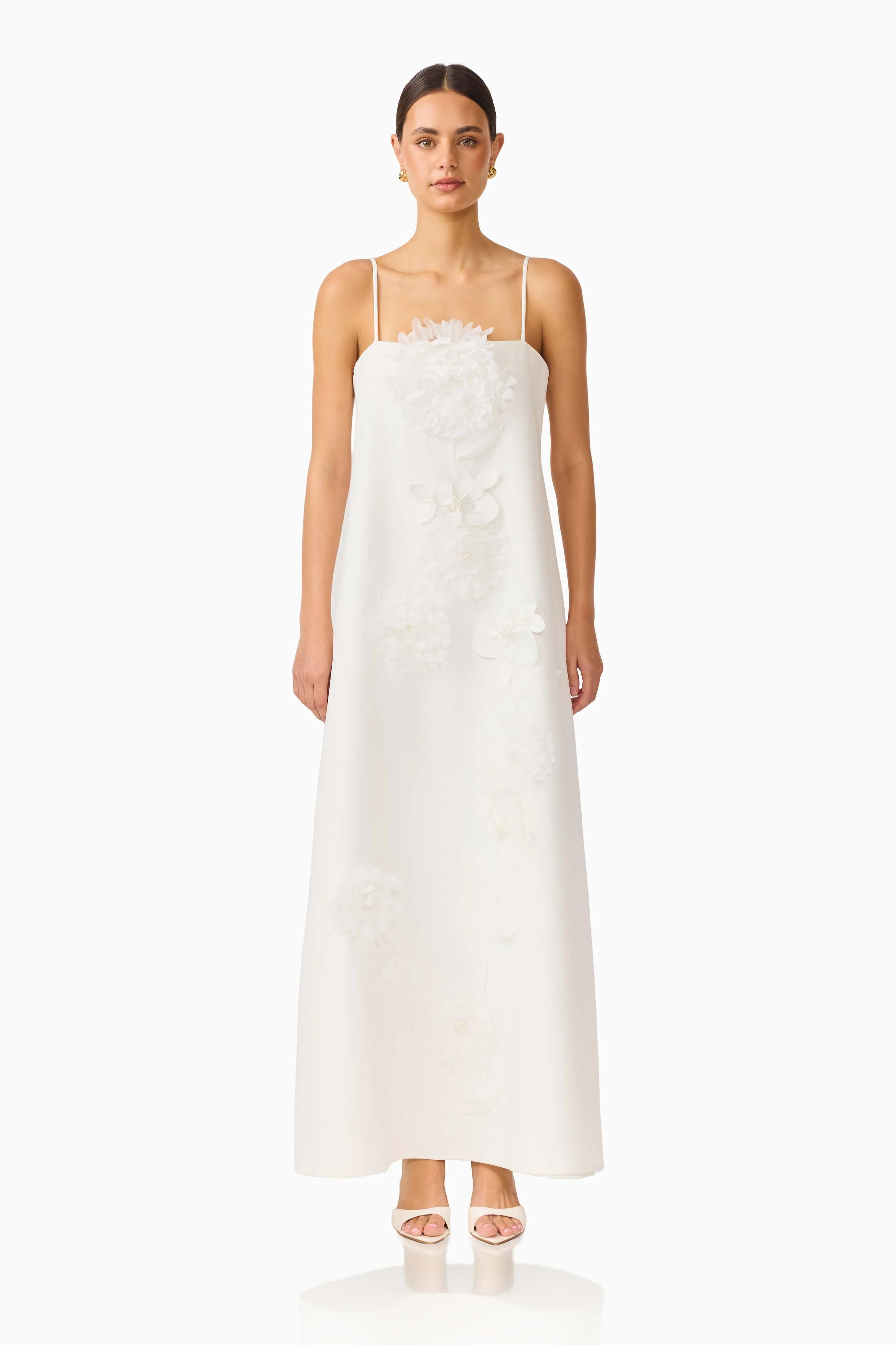 Gemma Floral Maxi Dress in White