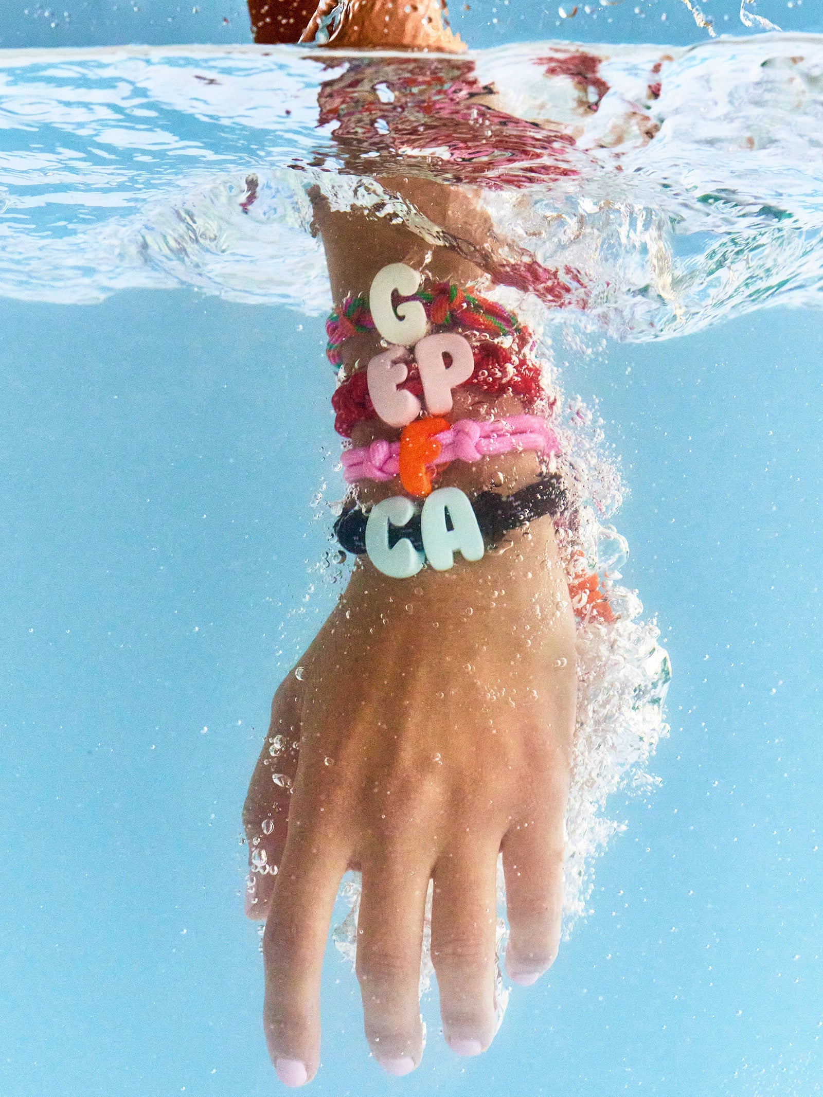 Knotty Enamel Initial Custom Bracelet - Pink/Orange Single Letter