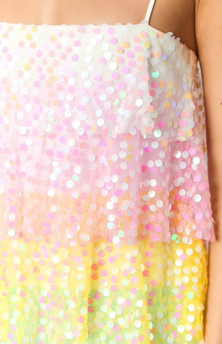 Darcy Rainbow Sparkle Mini Dress - luluinthesky