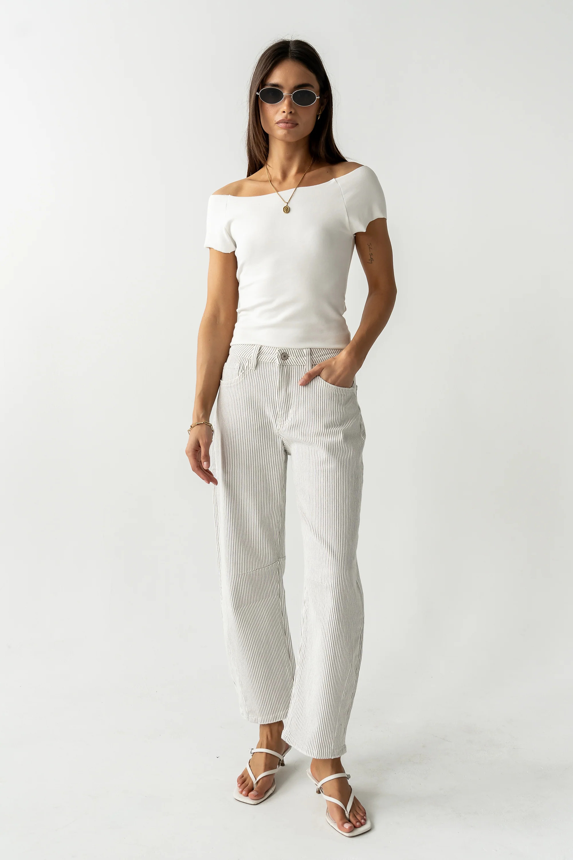 Tilly Striped Barrel Jeans - FINAL SALE