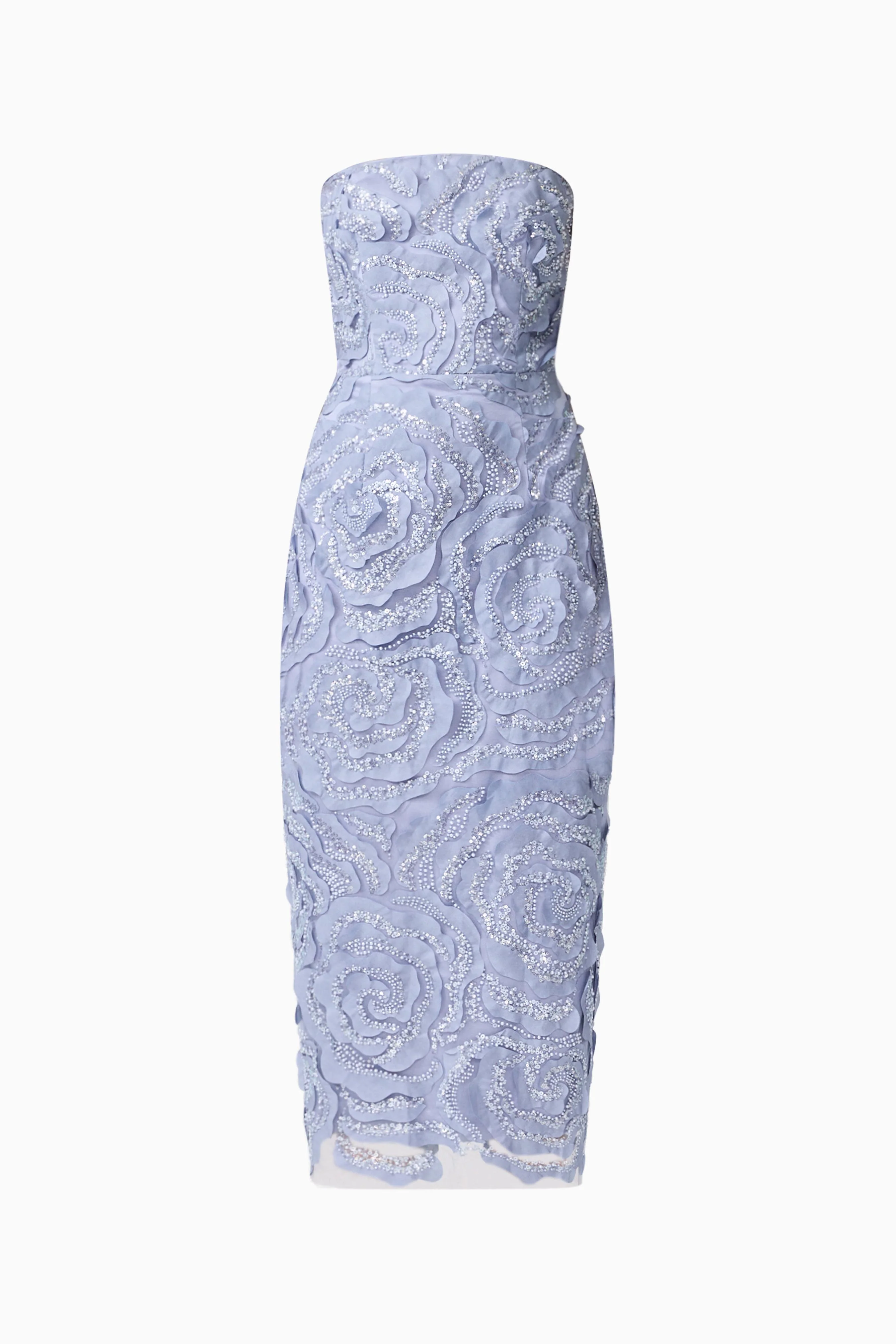 Elisa Column Midi Dress in Steel Blue