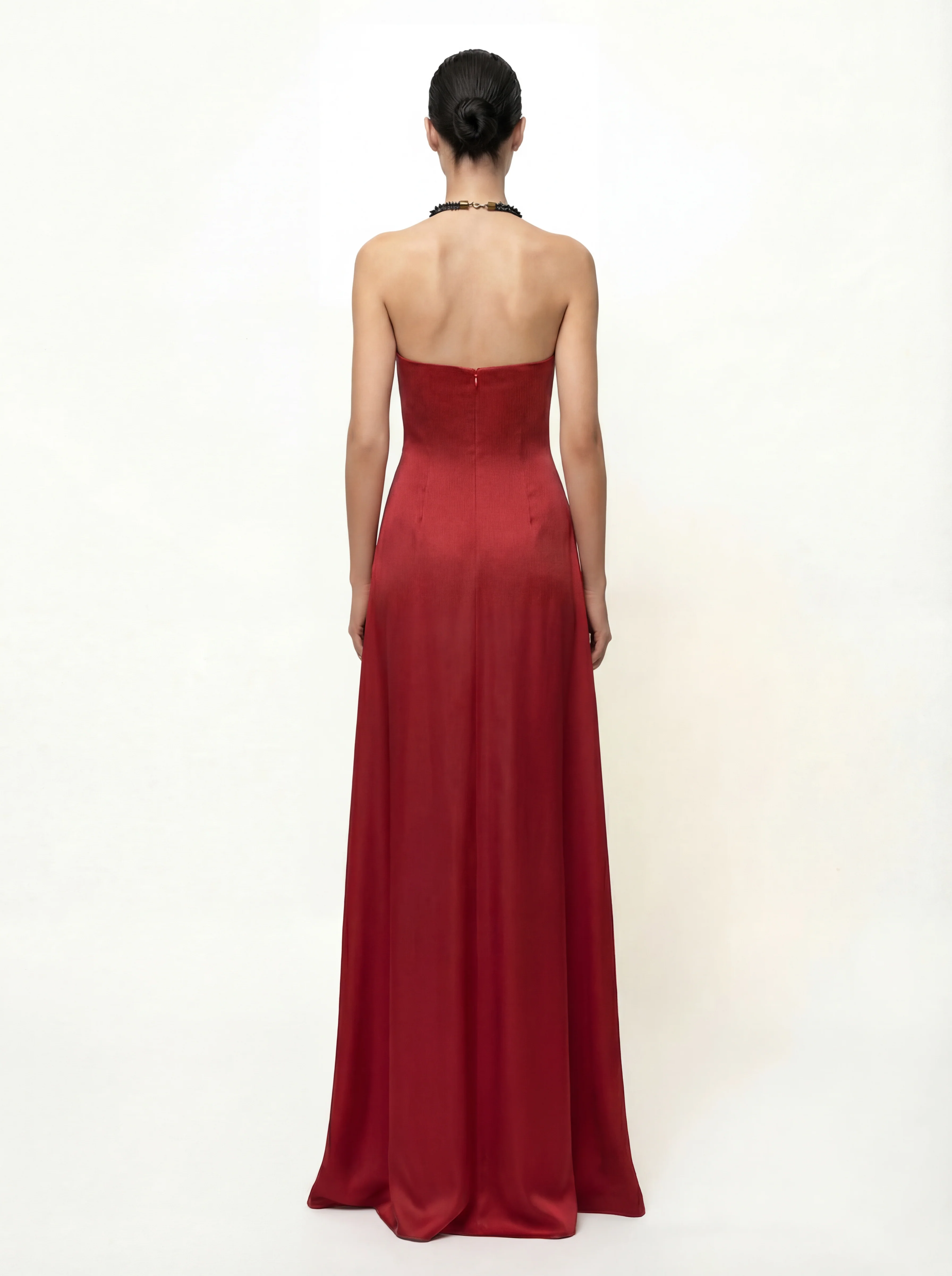 Iris Floral Print Halter Maxi Dress - Ruby - FASHION NOB