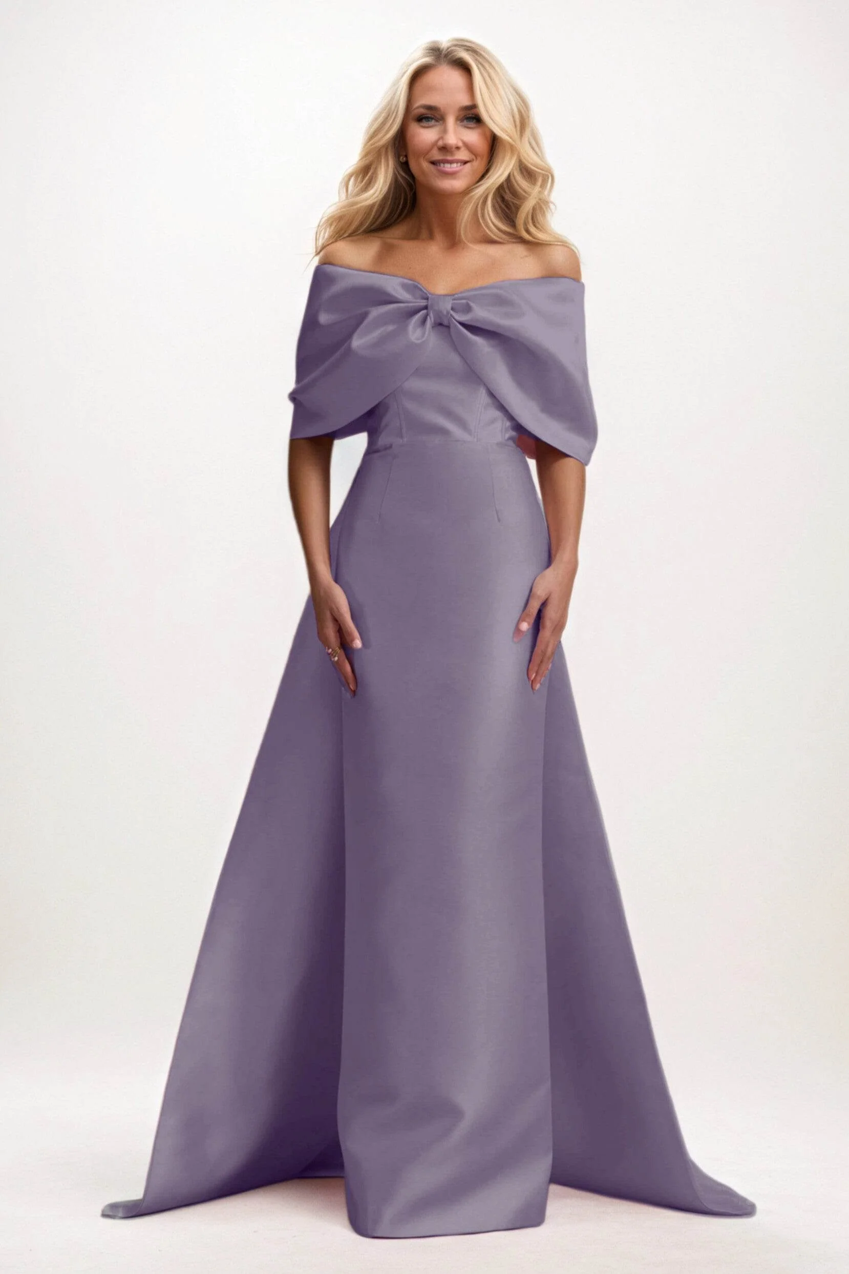 Trumpet-Mermaid Maxi Satin Mother of the Bride Dresses CM0387