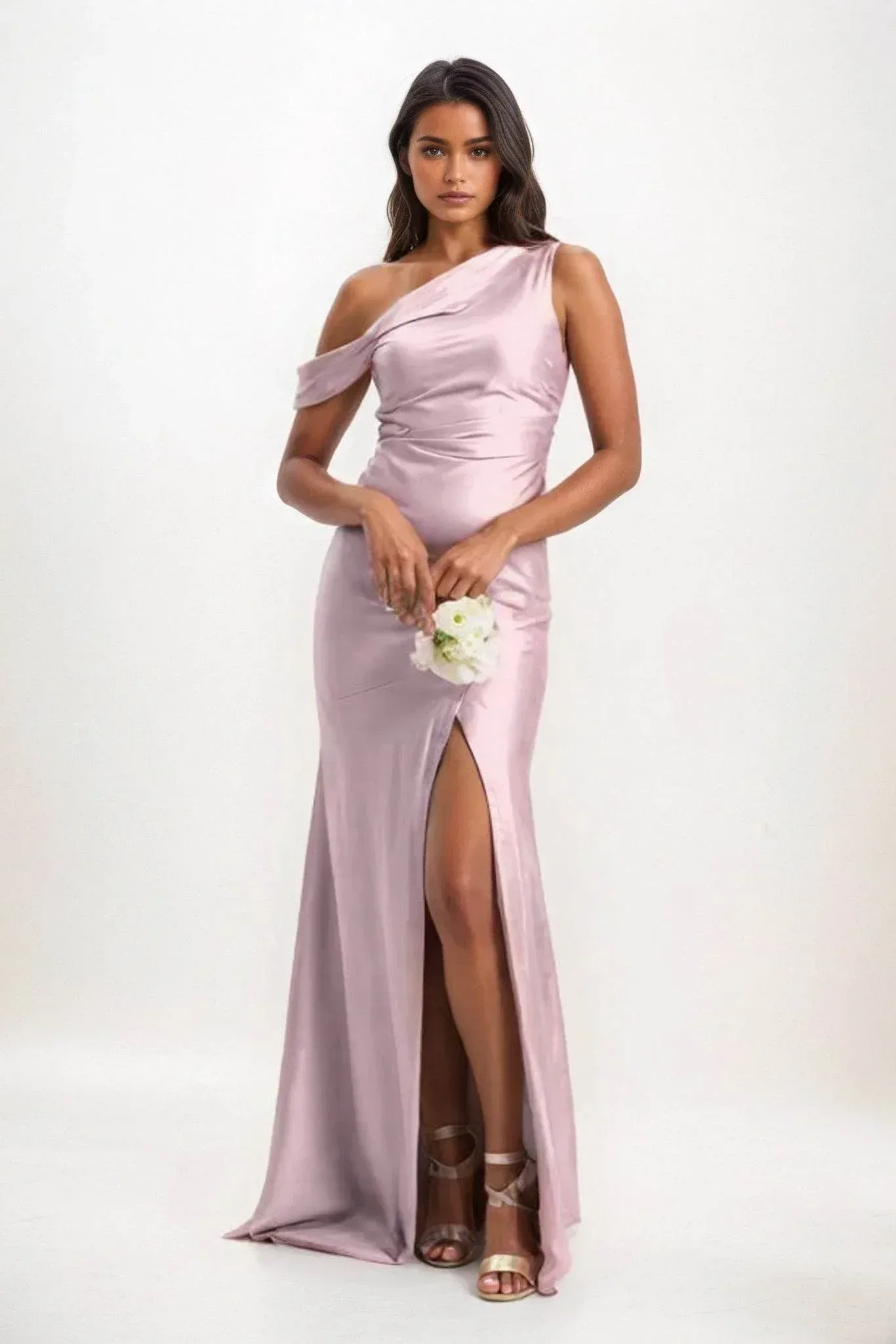 Sheath-Column Maxi Luxe Satin Dress CB0845CS