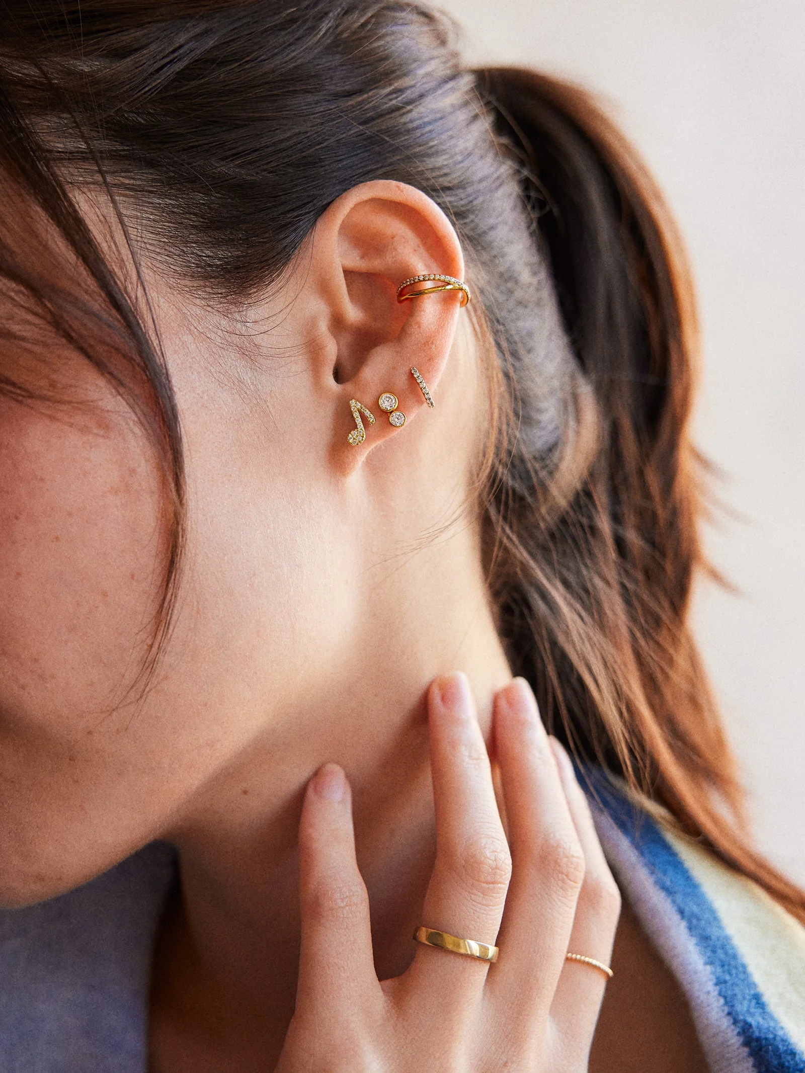 14K Gold Just For Fun Earrings - Music Note