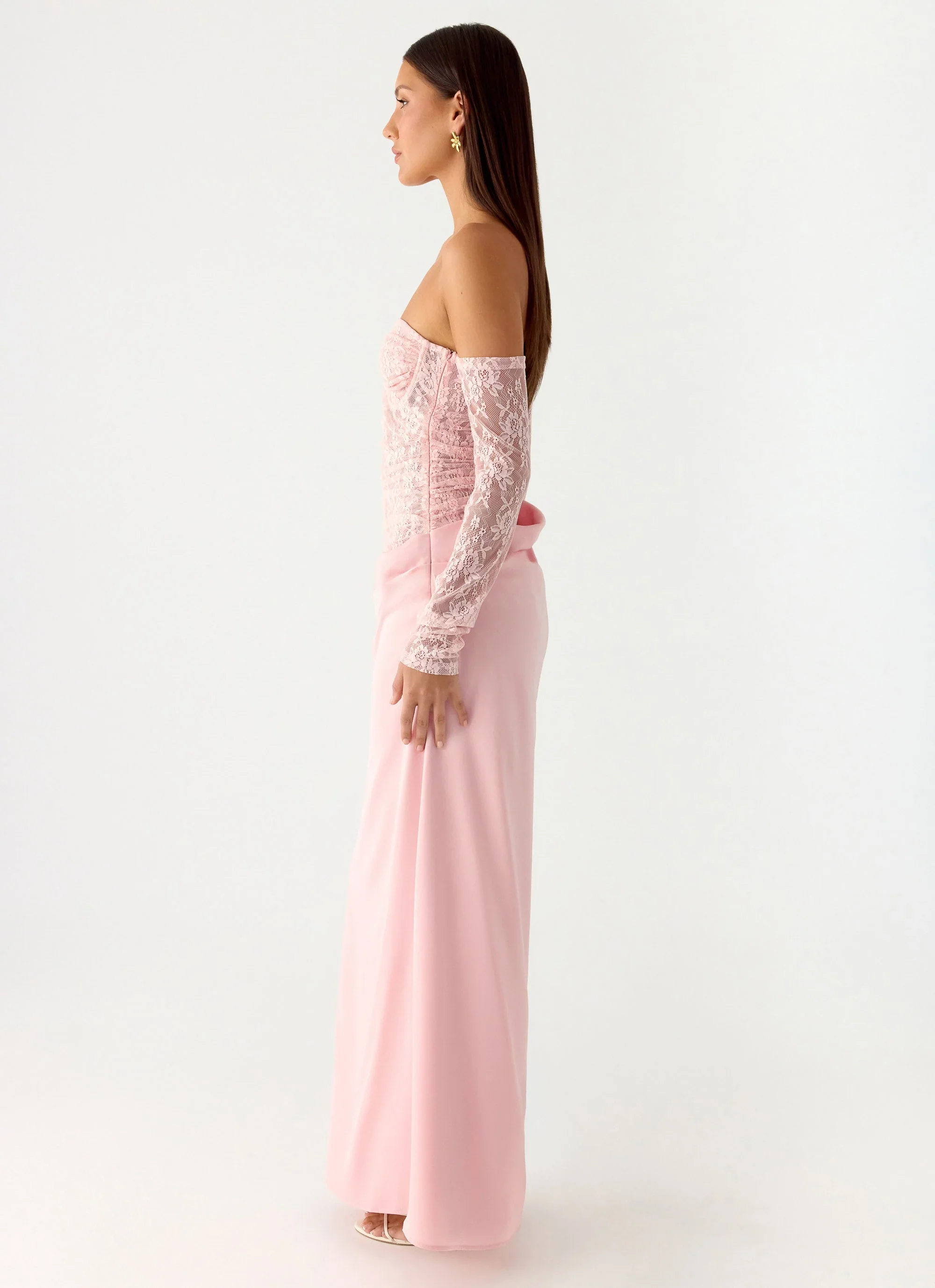 Kaina Off Shoulder Maxi Dress - Pink