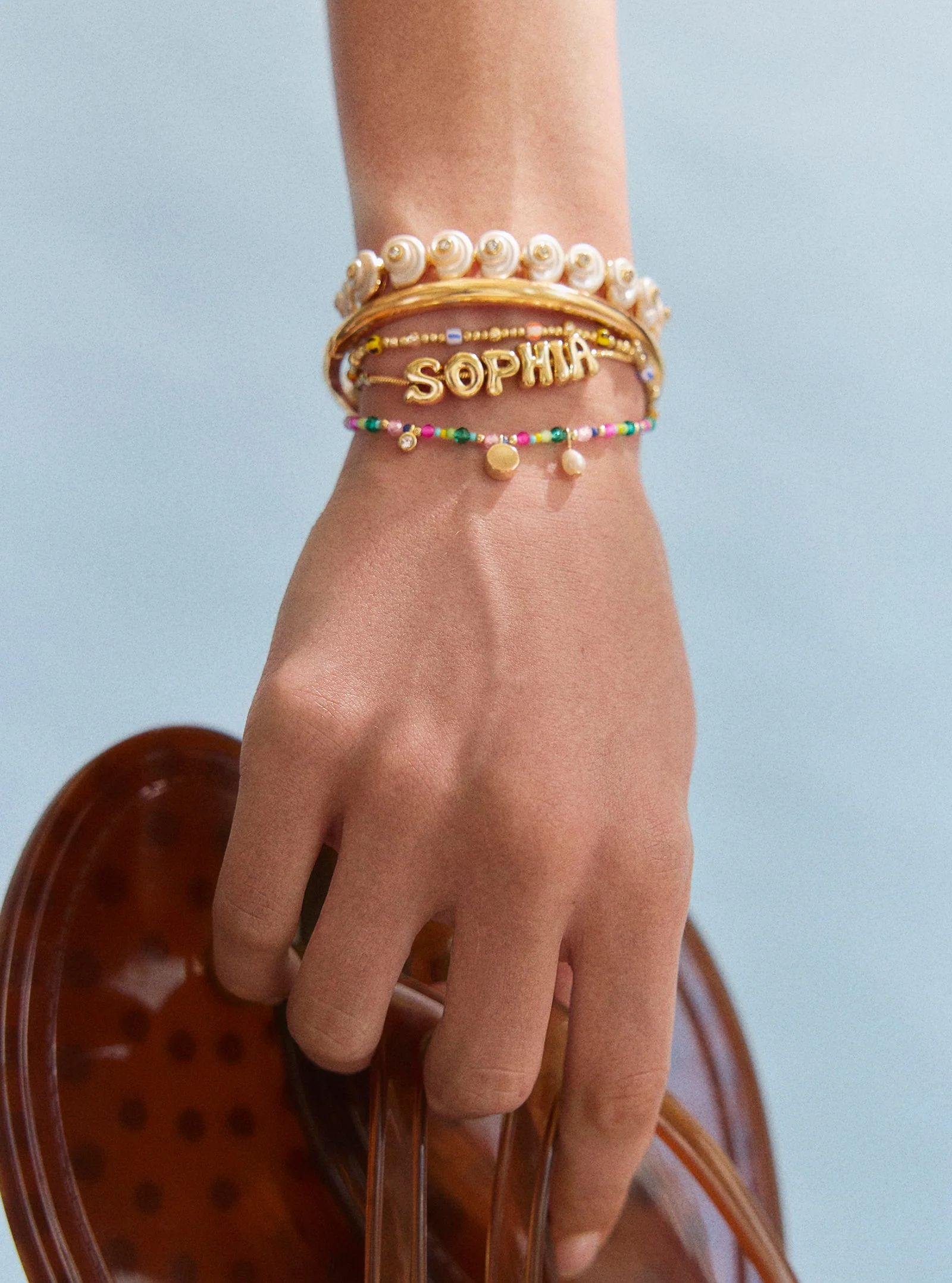 Rowan Semi-Precious Custom Layered Bracelet - Positano