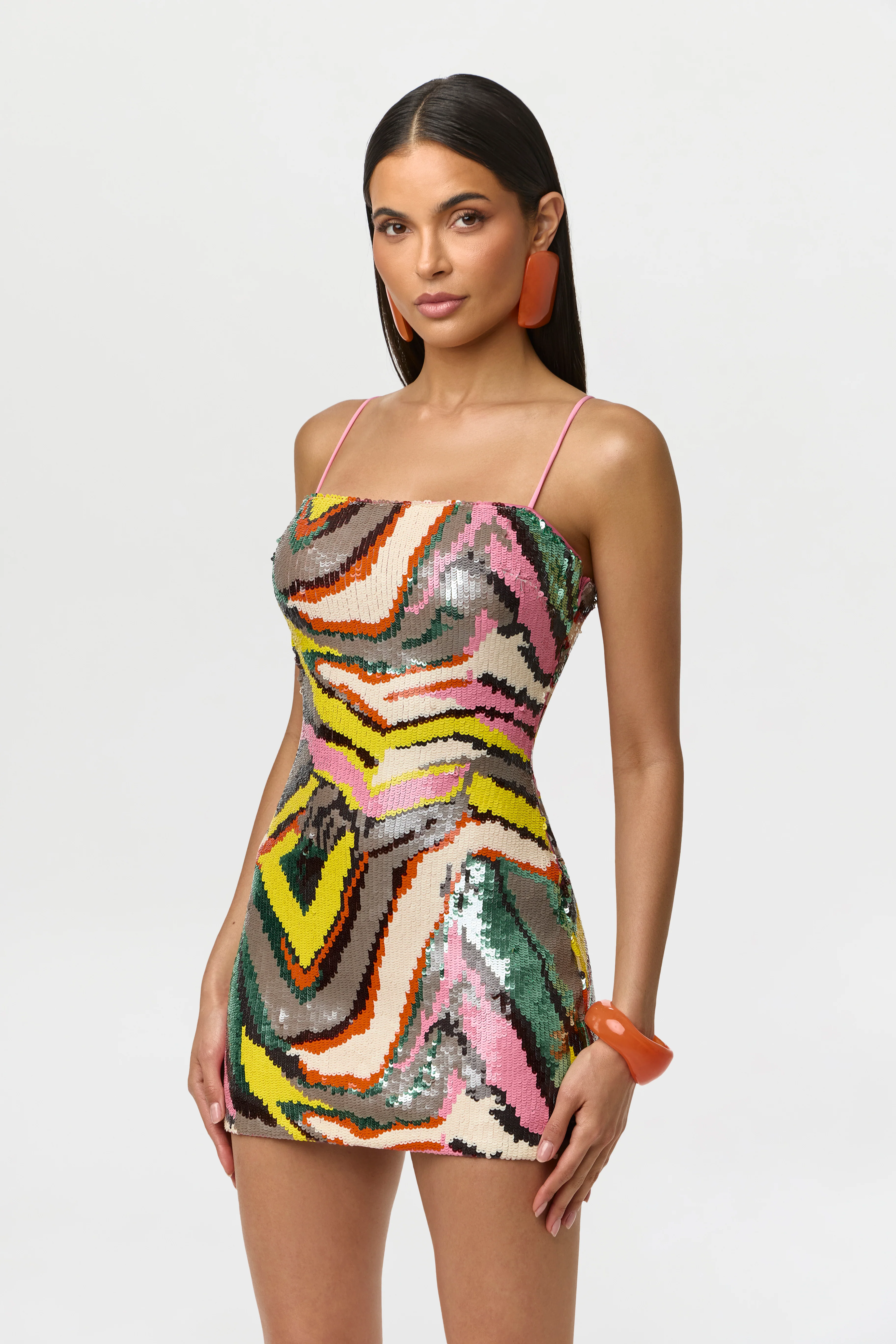 Sequin Abstract Mini Dress