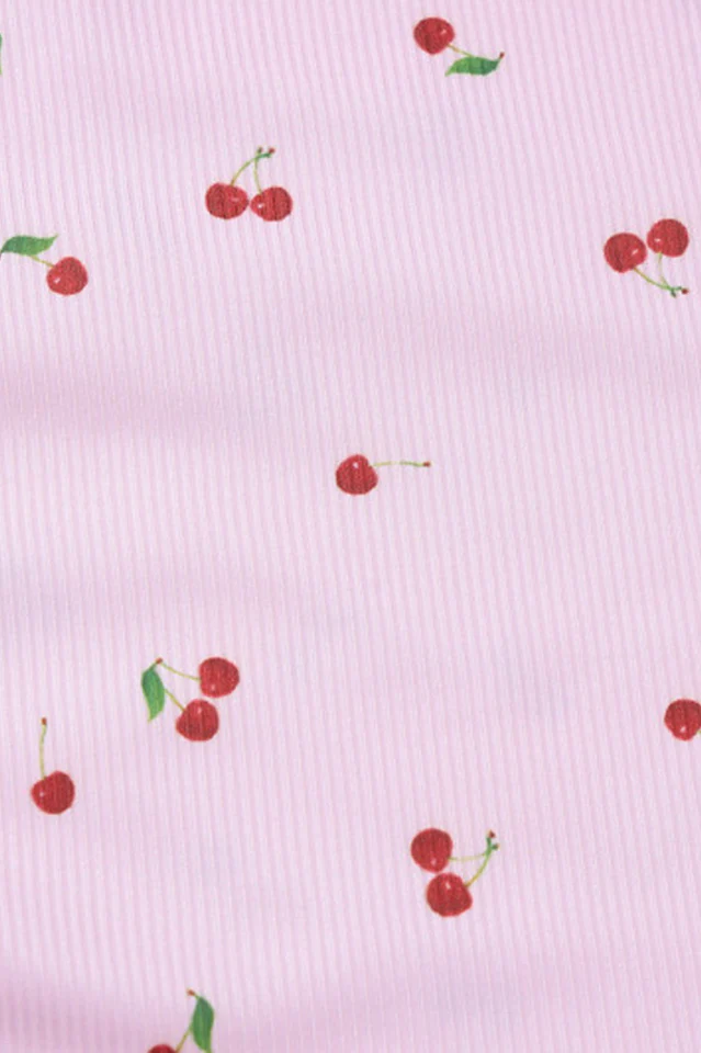 Cherry Print Spaghetti Strap Mermaid Dress