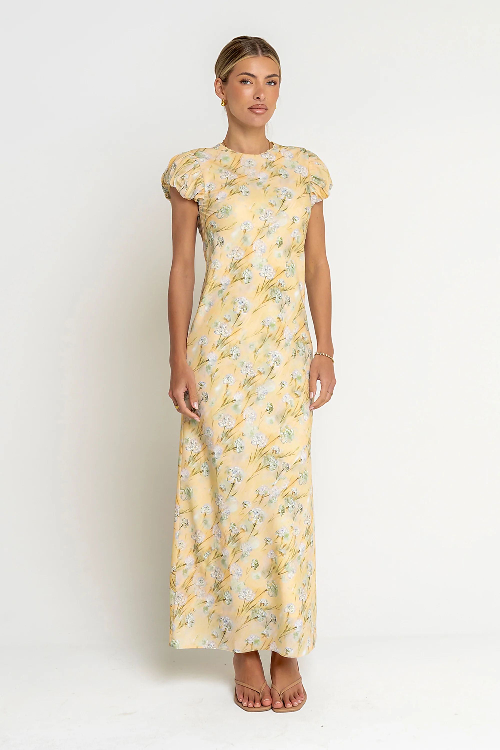 Ellianna Floral Maxi Dress in Butter Yellow