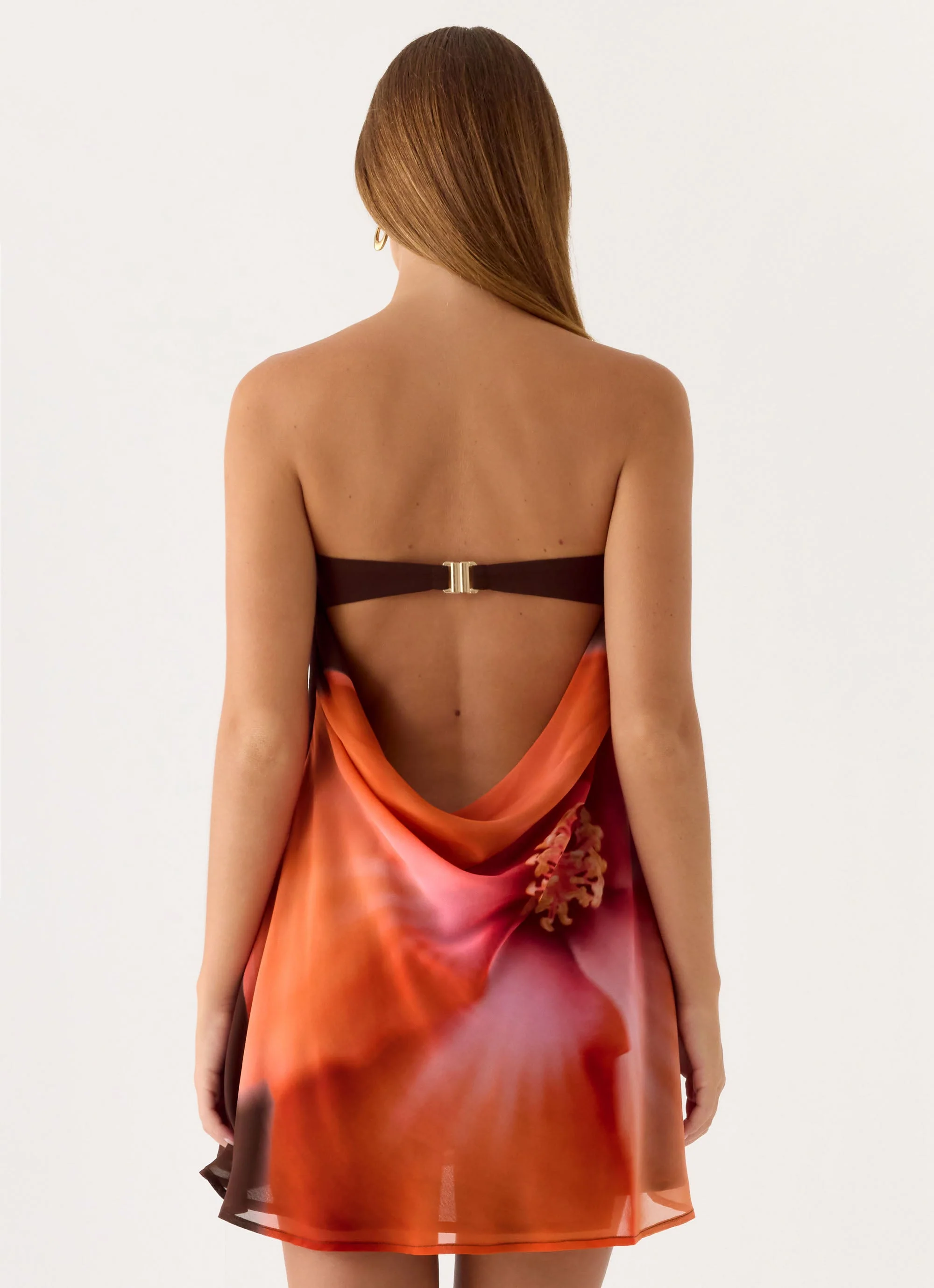 Marcita Mini Dress - Chocolate Blossom - luluinthesky