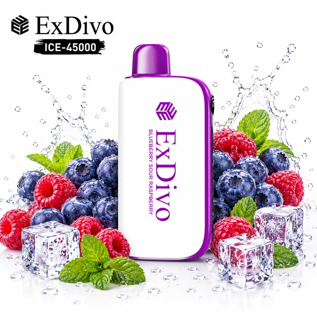 ExDivo Ice Flame Vape 45000 Puffs——BLUEBERRY SOUR RASPBERRY