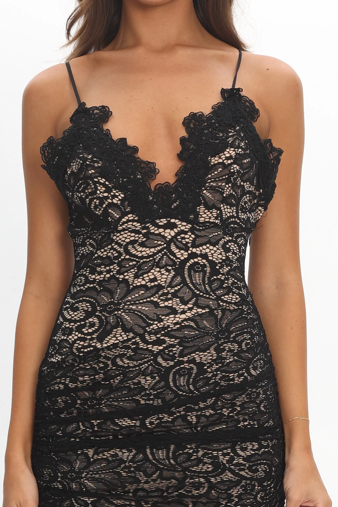 Capri Sunset Lace Overlay Maxi Dress Black - luluinthesky