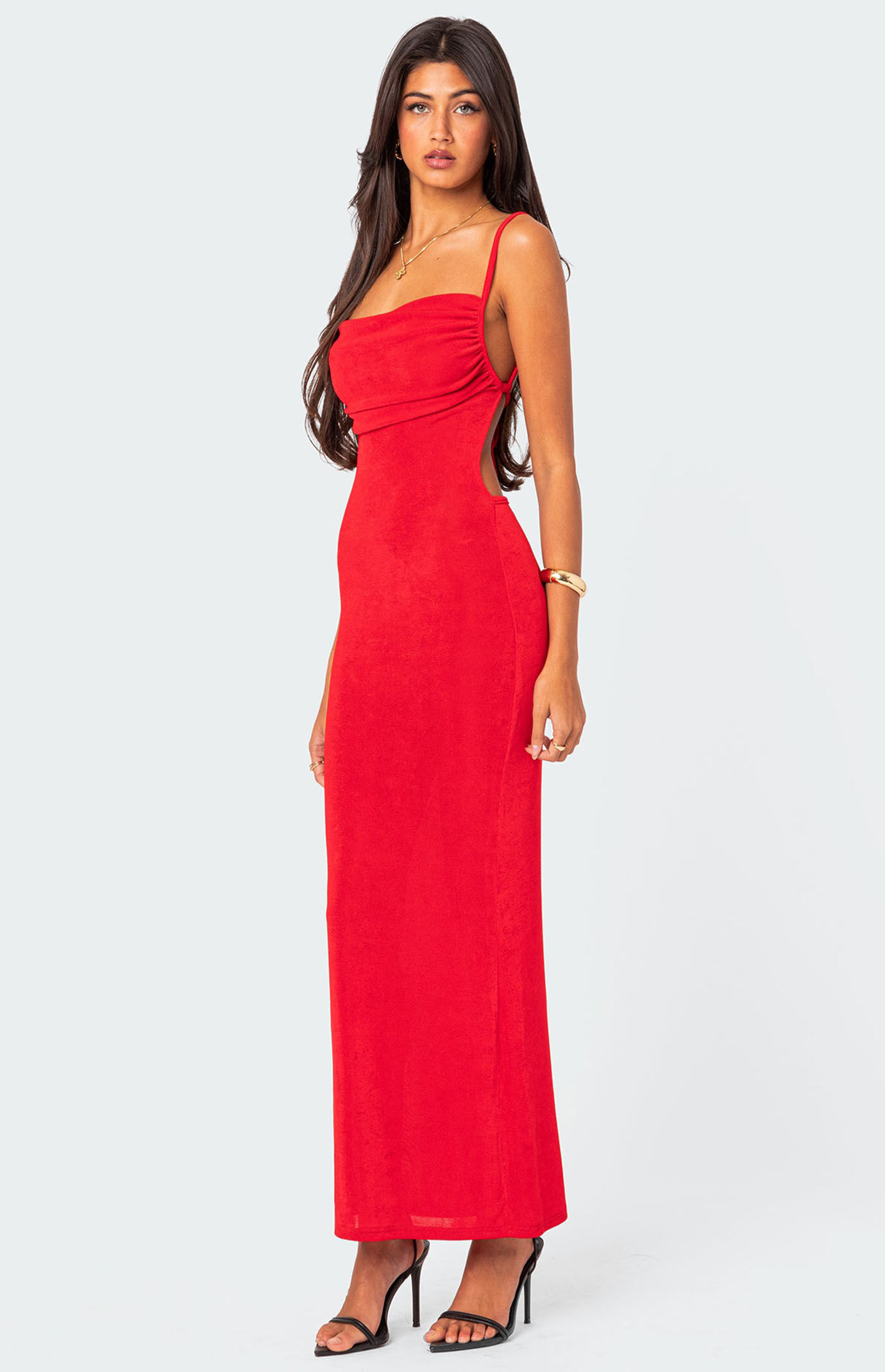 Edikted Clea Open Back Maxi Dress