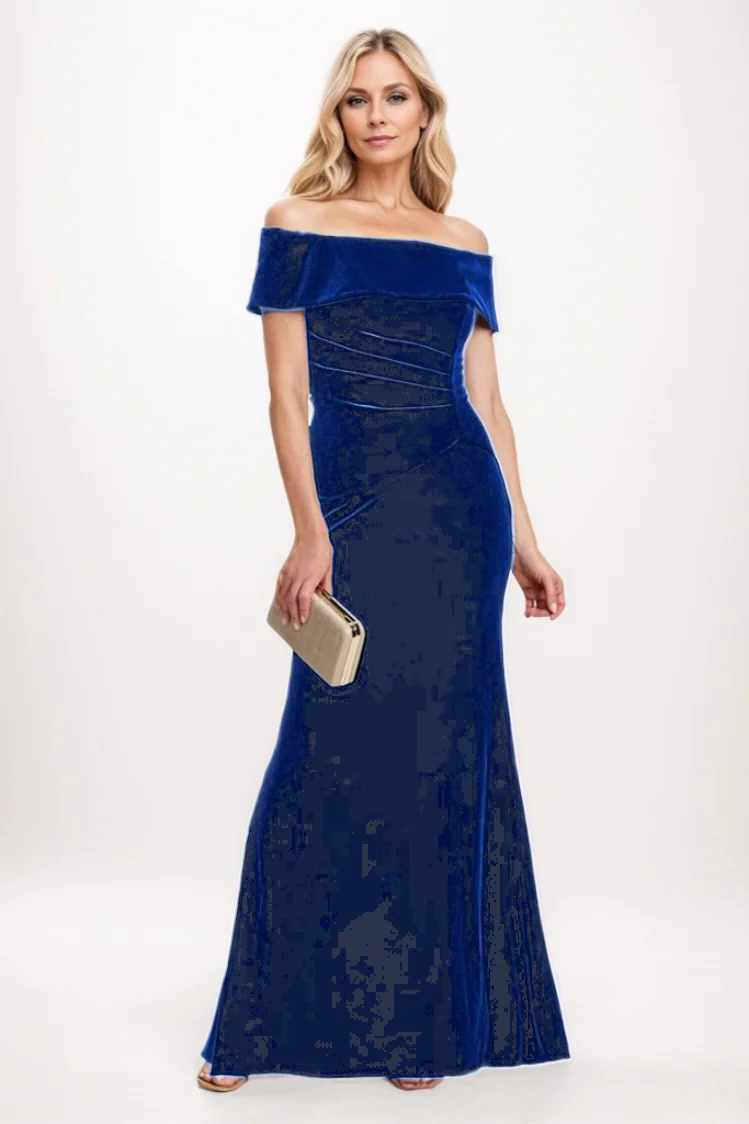 Sheath-Column Maxi Velvet Mother Of The Bride Dress CM0271