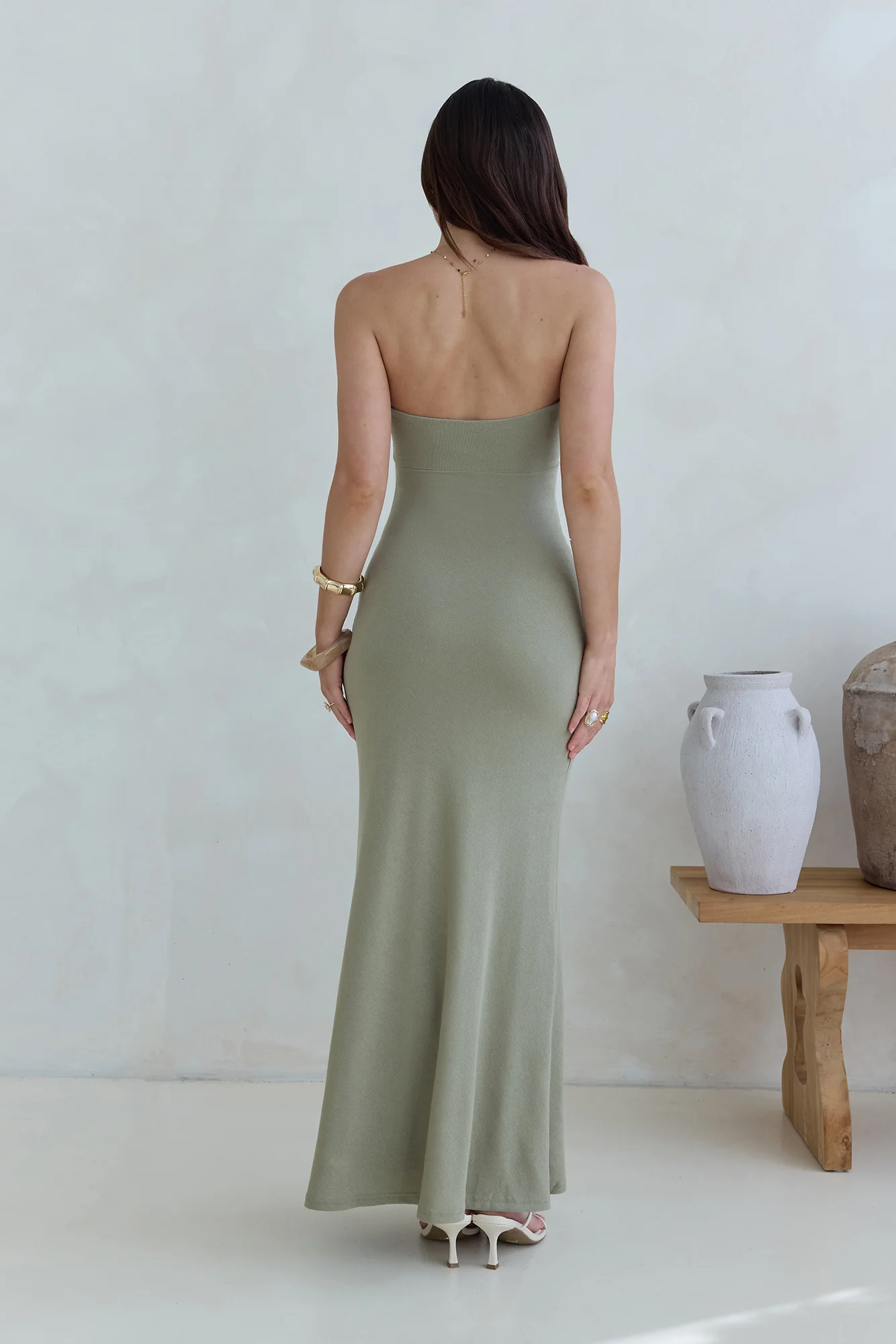 Follow You Strapless Maxi Dress Sage - luluinthesky