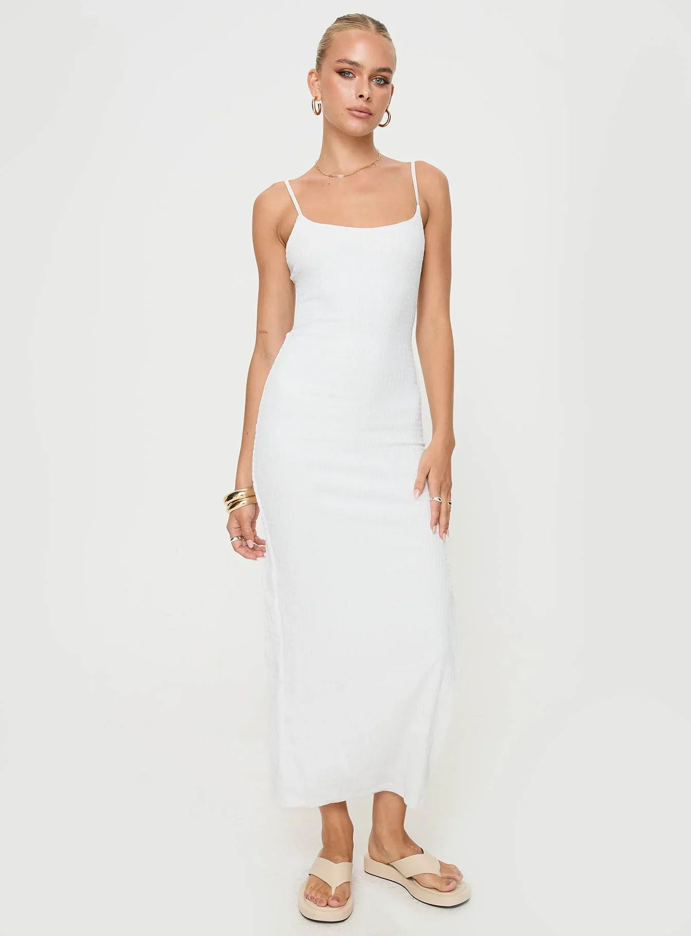 Elestria Maxi Dress White - luluinthesky