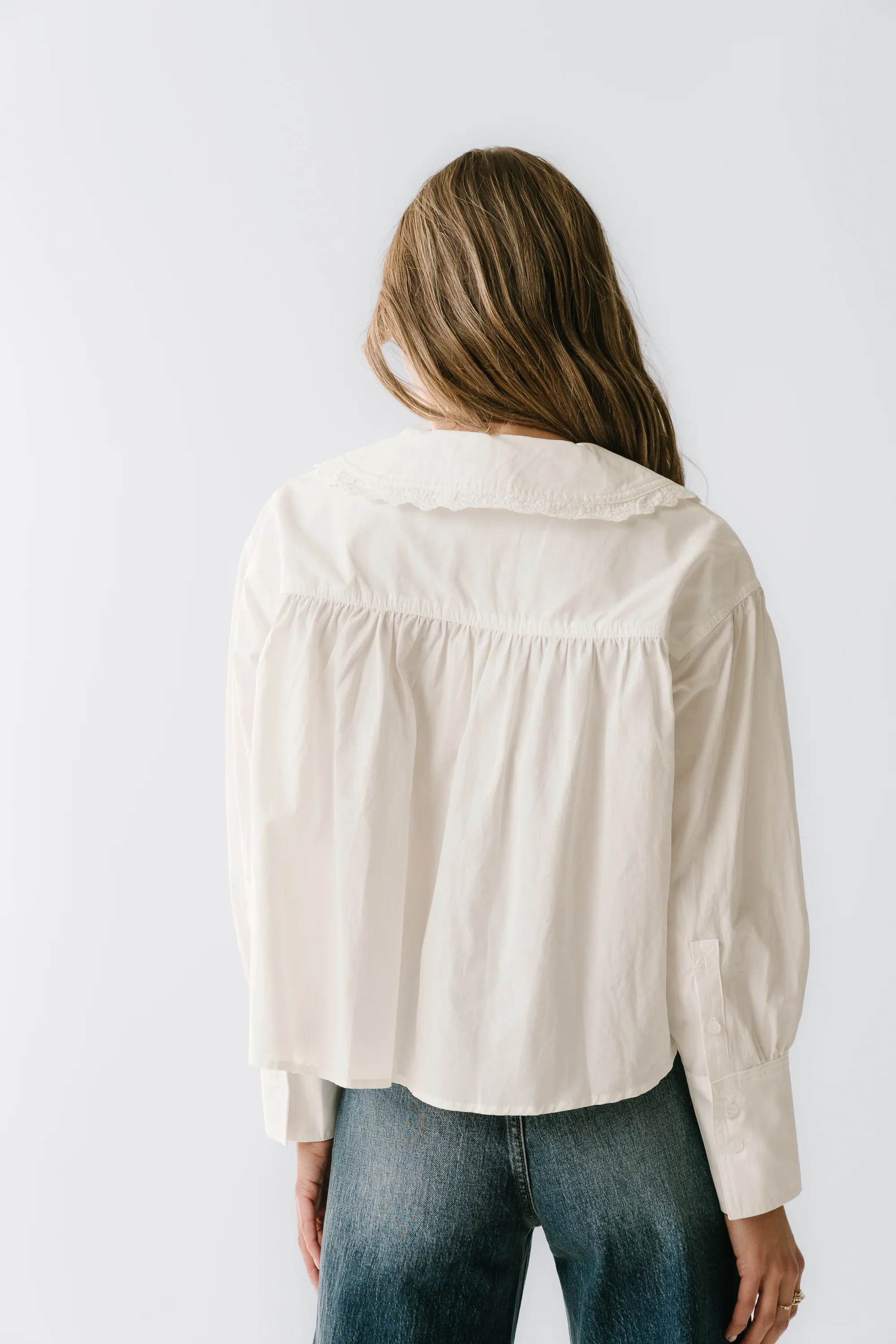 Amelia Collared Blouse in White