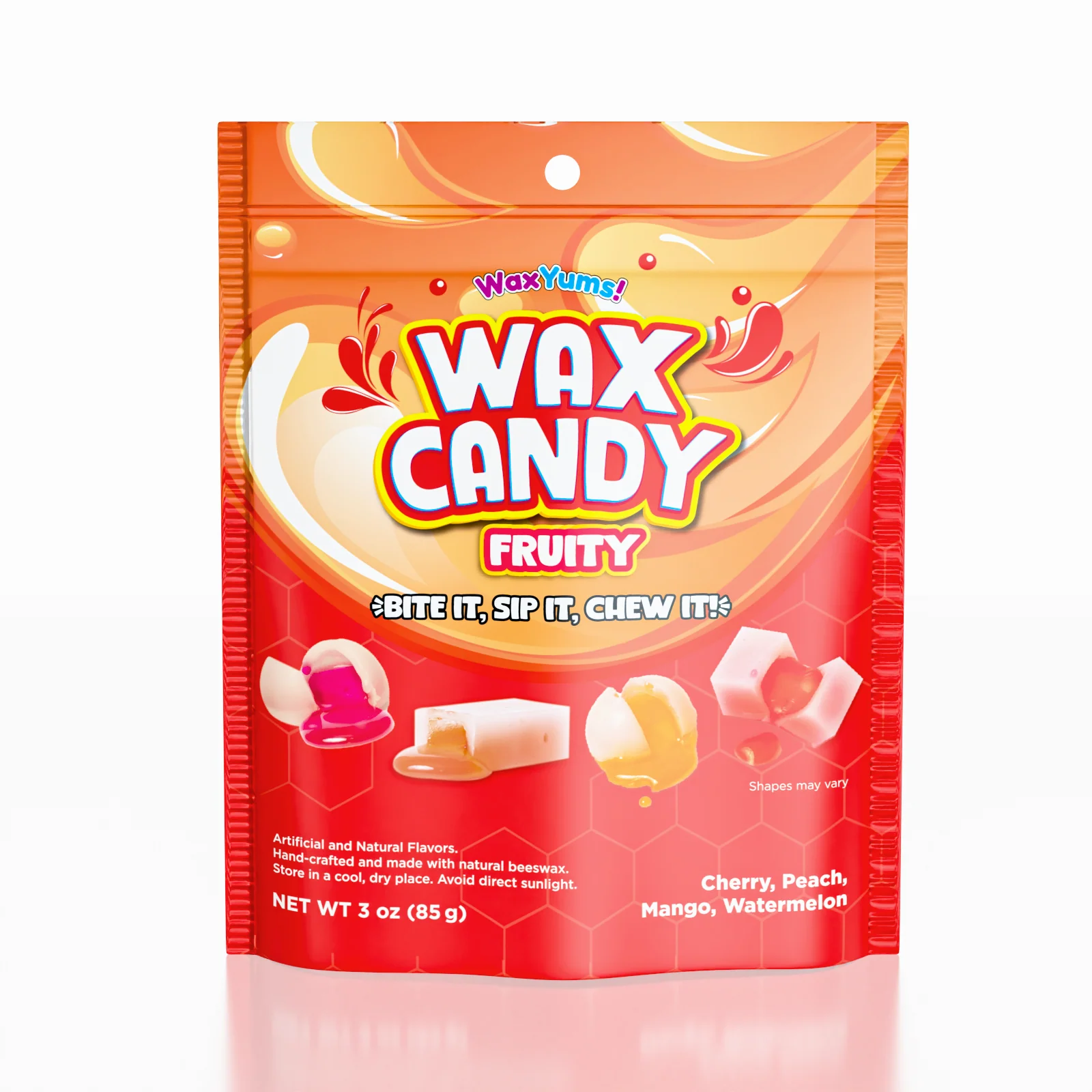 WaxYums! Chewy Gushing Fruity Wax Candy Bag 85g (3oz)