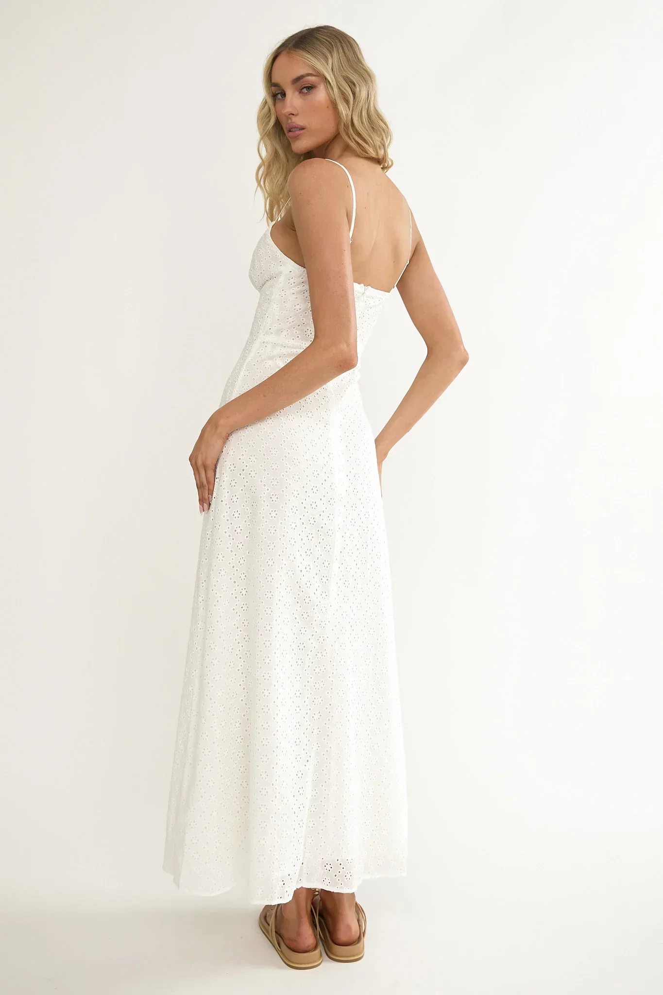 Naysha Eyelet Embroidery Maxi Dress - luluinthesky
