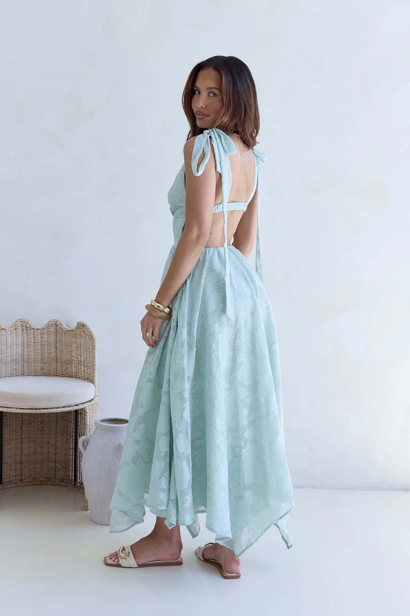 Golden Night Maxi Dress Sage