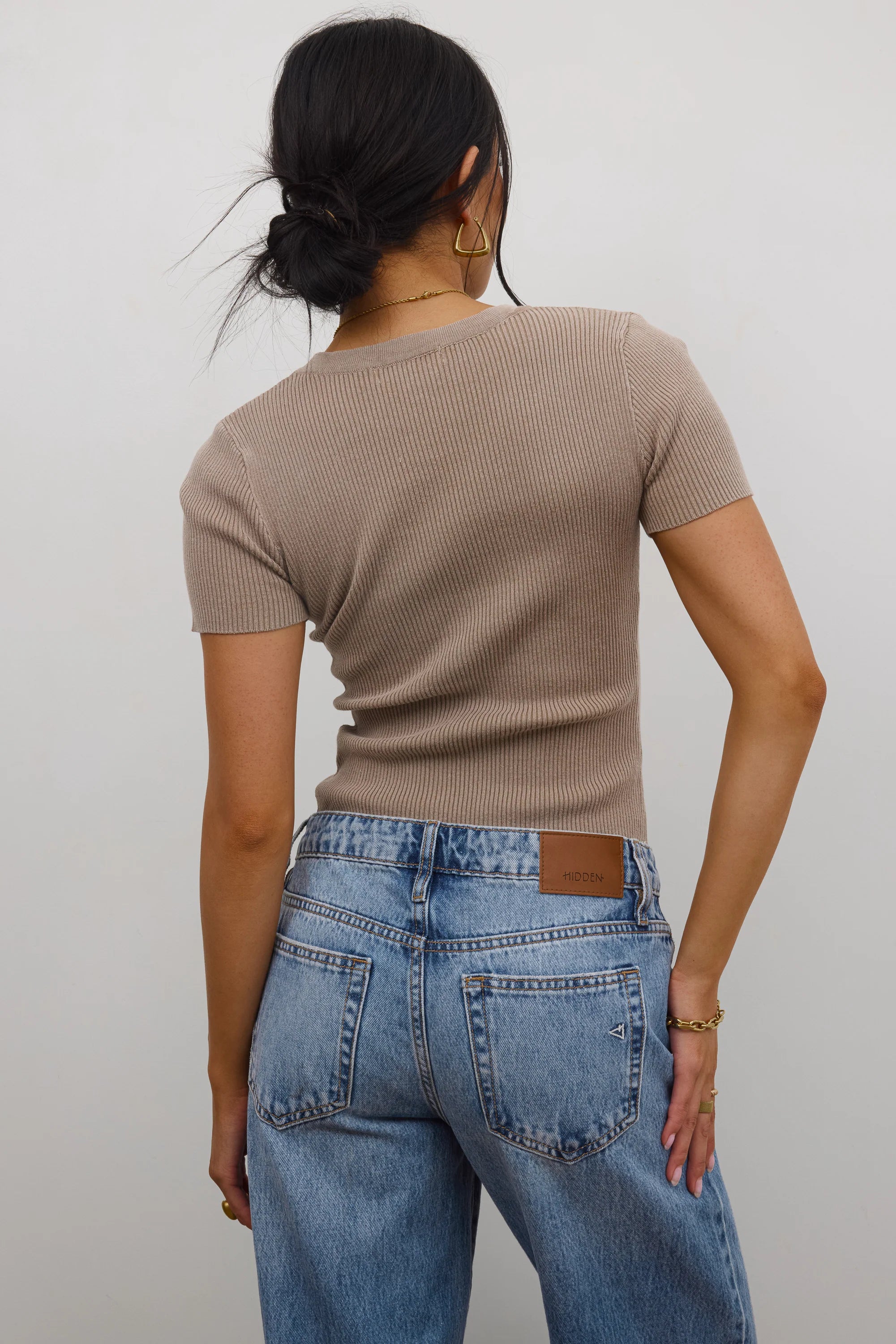 Rome Ribbed Top in Mocha