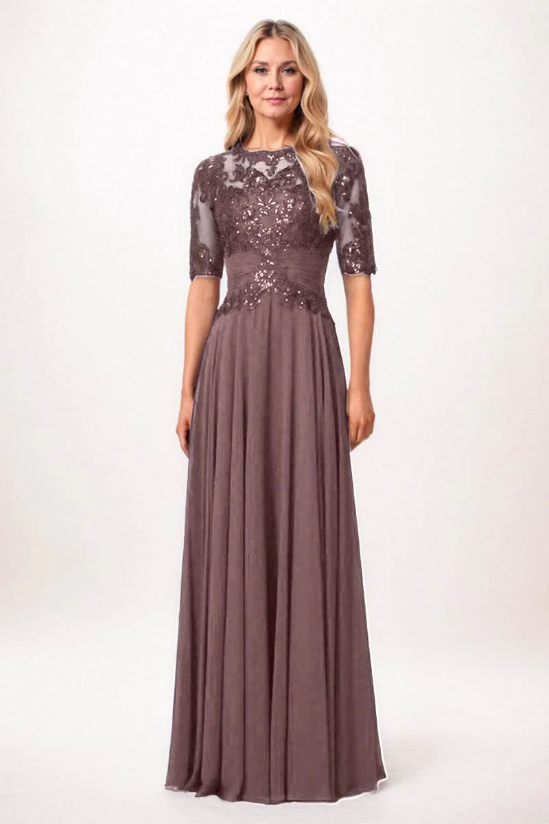 A-Line Maxi Chiffon Mother Dress CM0266