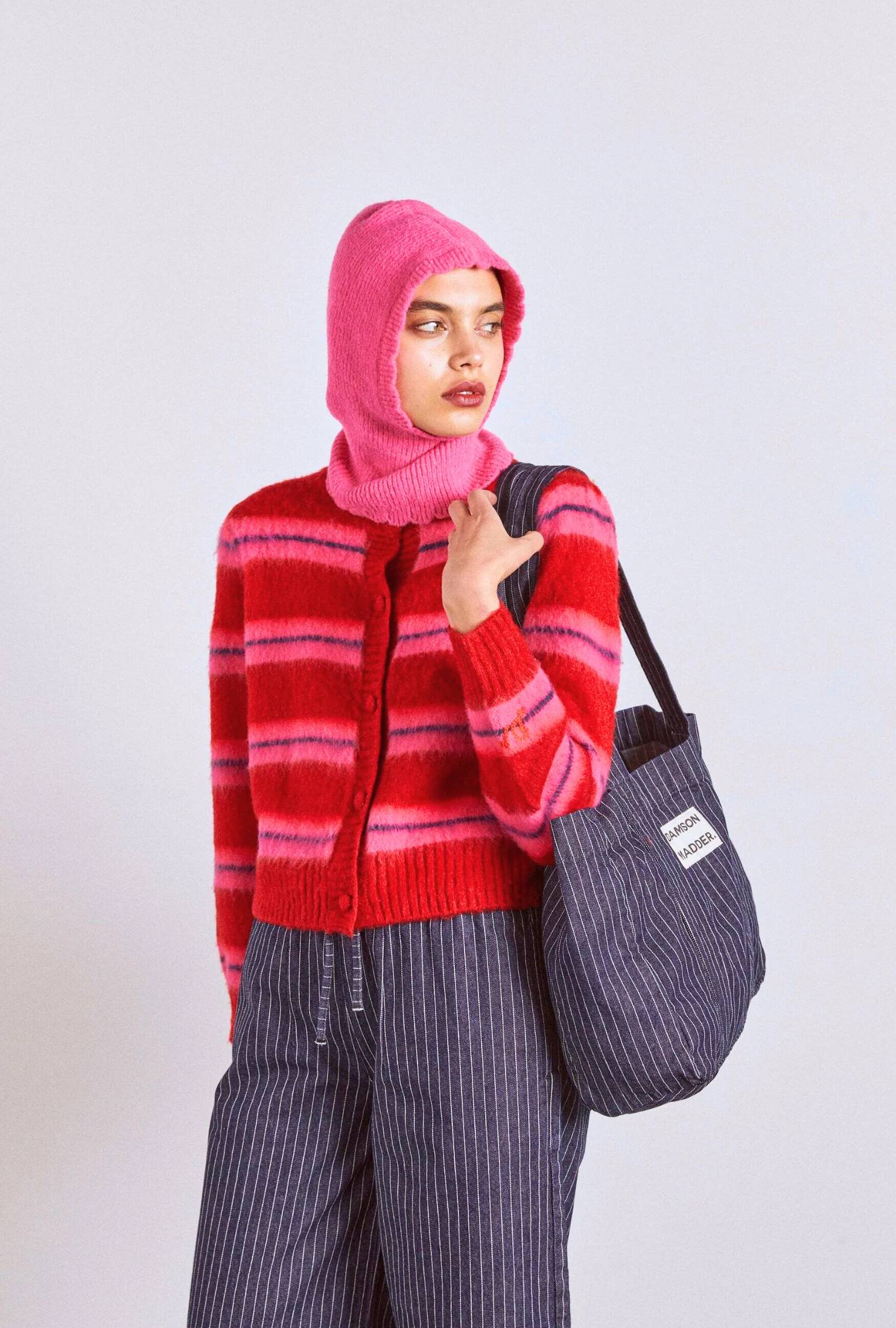 cece stripe cardigan - red & pink stripe - luluinthesky