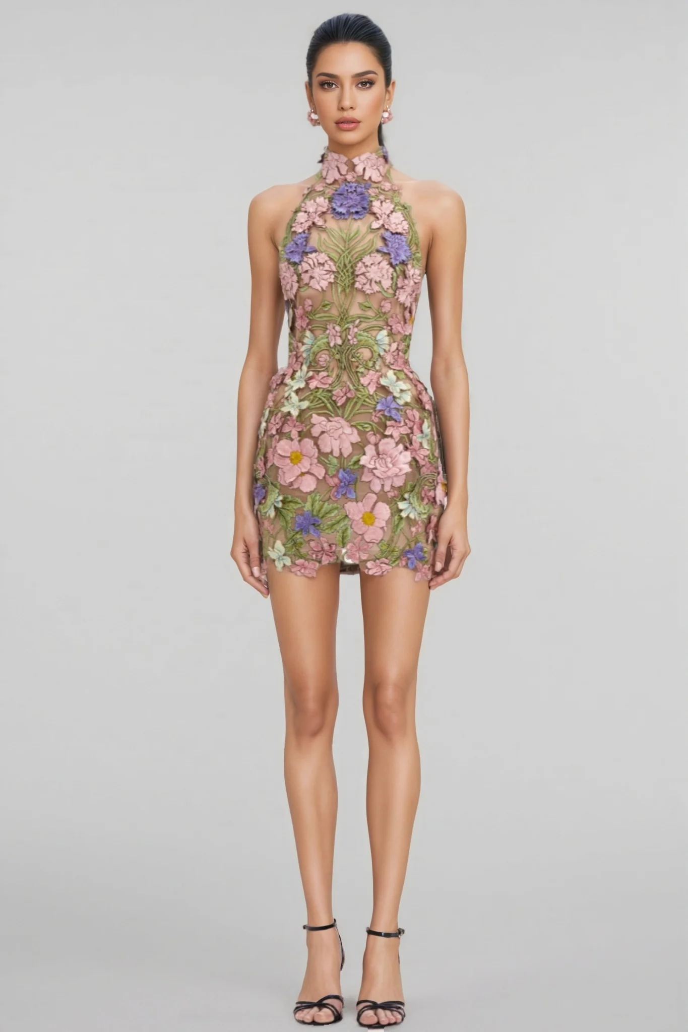 Gloria Embroidered Floral Mini Dress