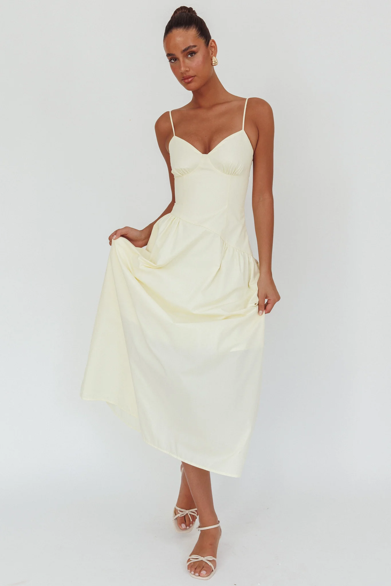 Honey Baby Diagonal Waist Maxi Dress Butter