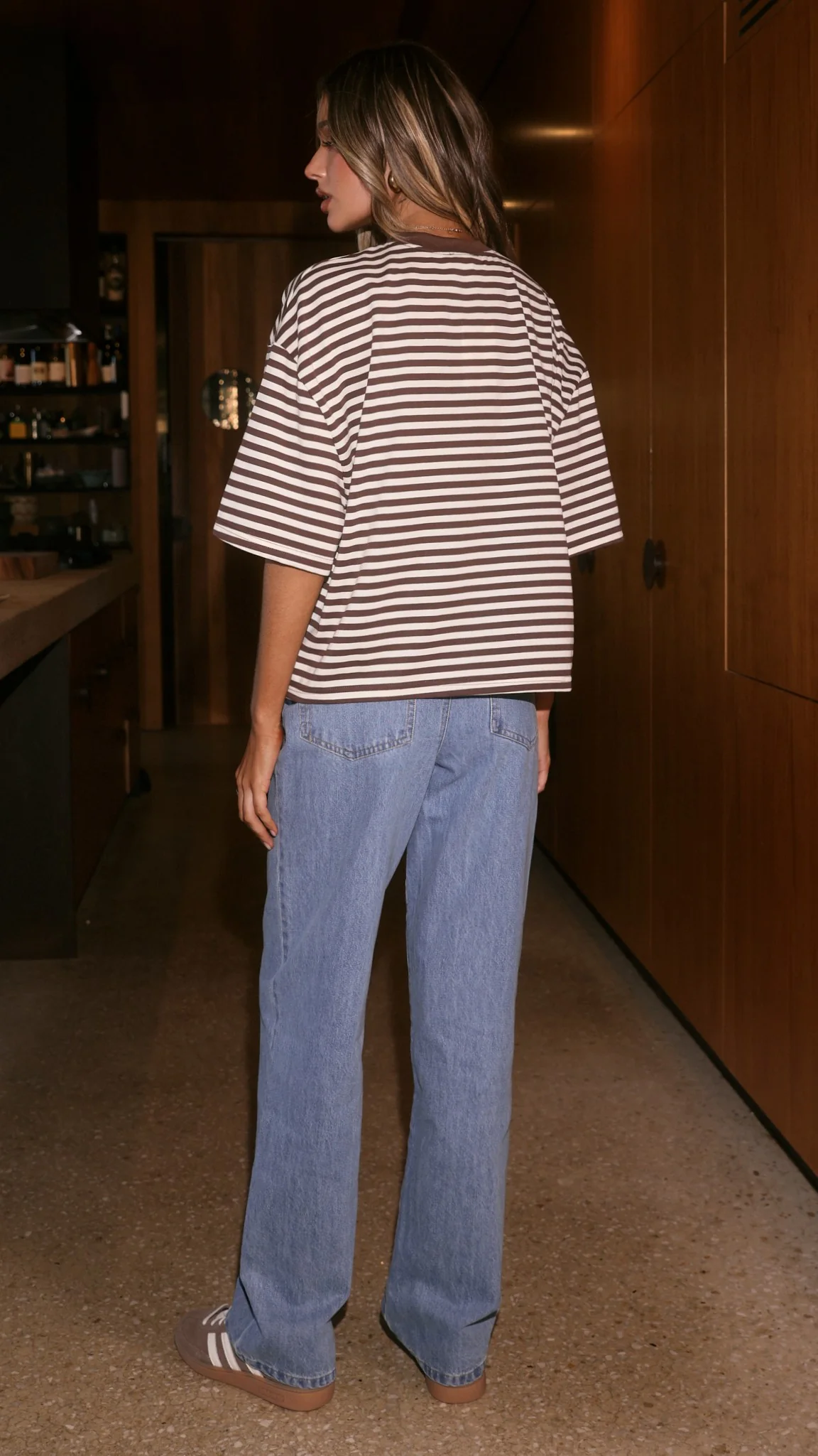 Paige Tee - Chocolate Stripe