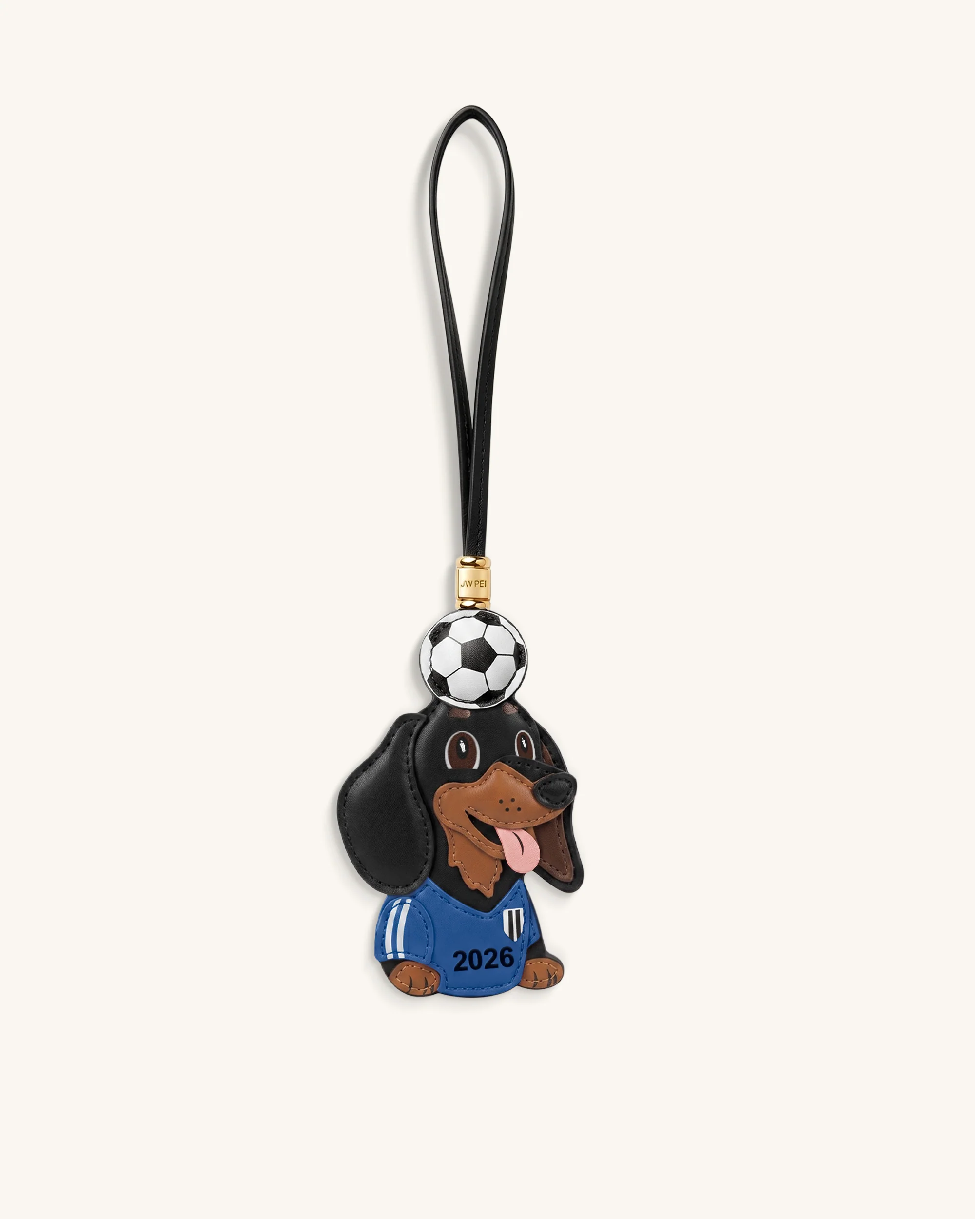 World Cup Dachshund Soccer Ball Bag Charm - Blue