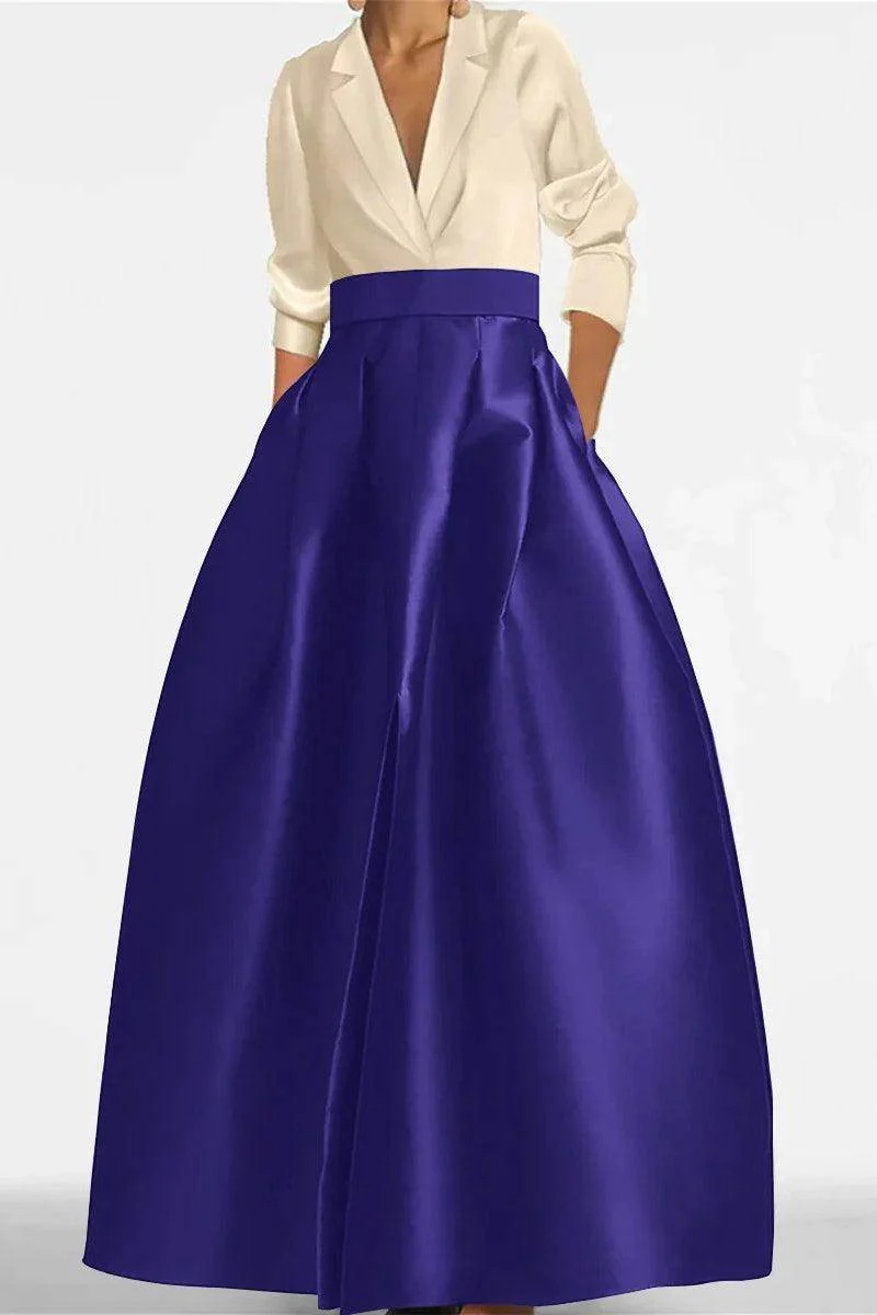 A Line Jewel Neck V-Neck Long Sleeves Mother Dresses CM0342
