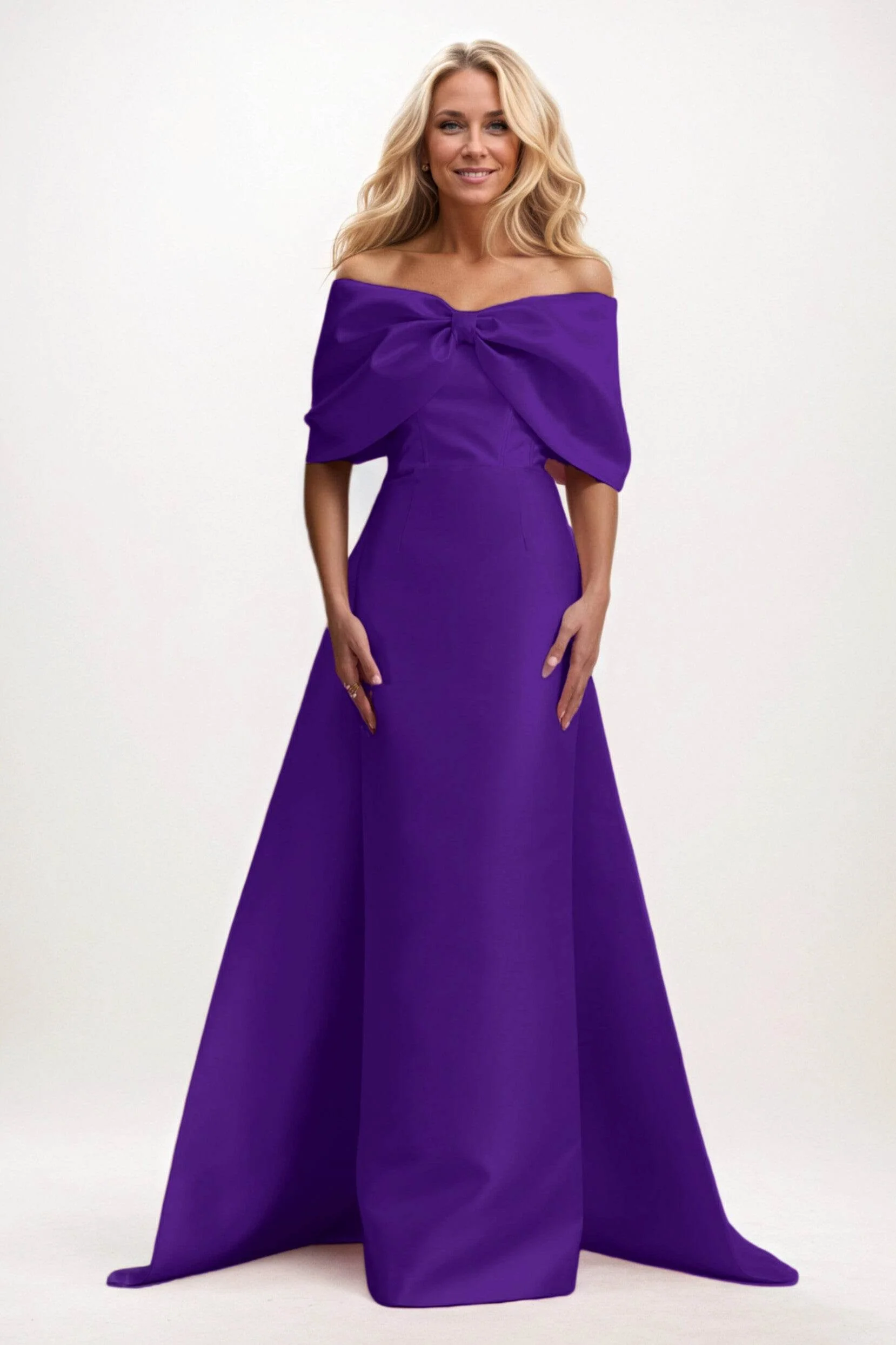 Trumpet-Mermaid Maxi Satin Mother of the Bride Dresses CM0387