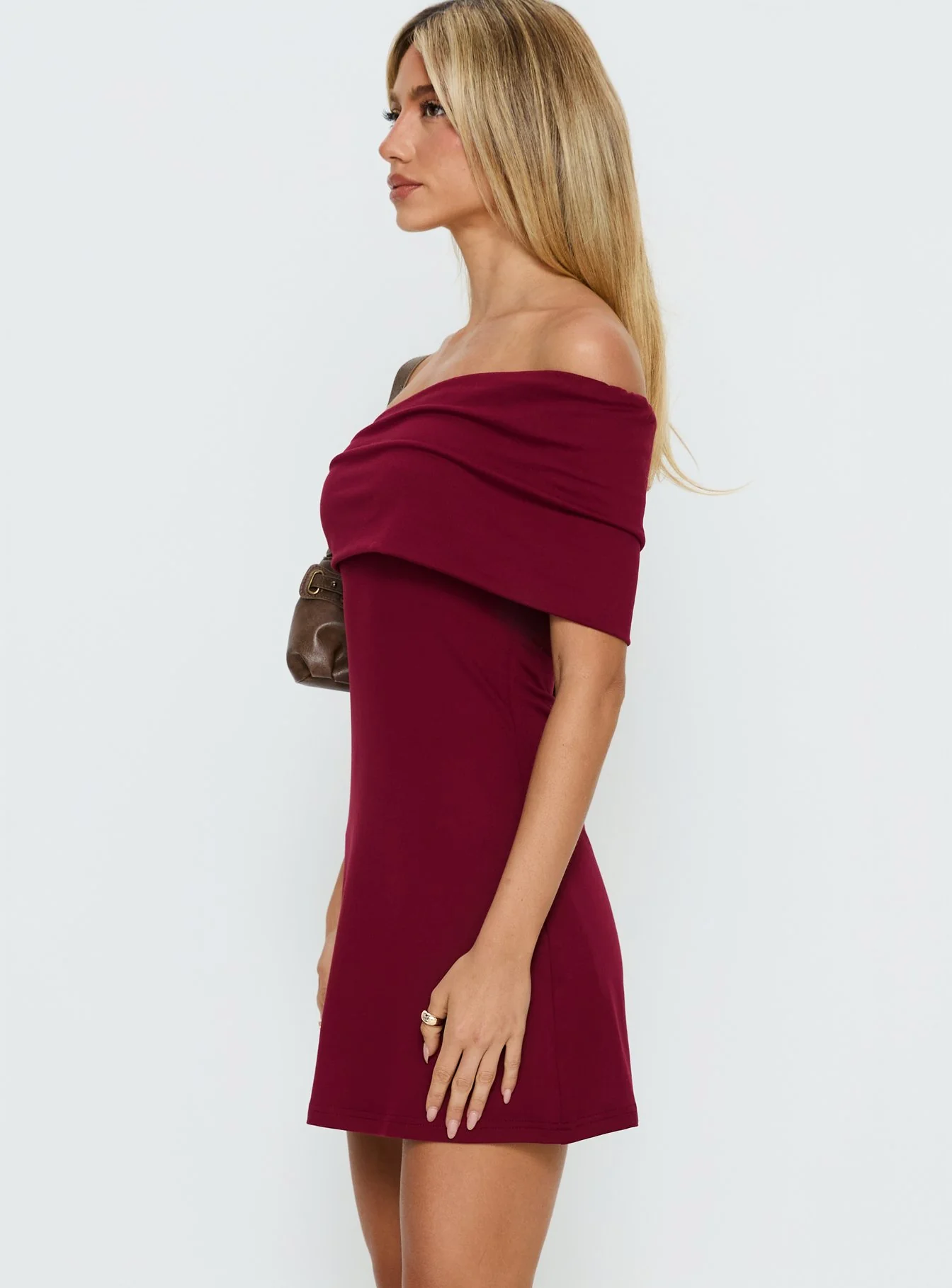 Laurencia One Shoulder Mini Dress Cherry - luluinthesky