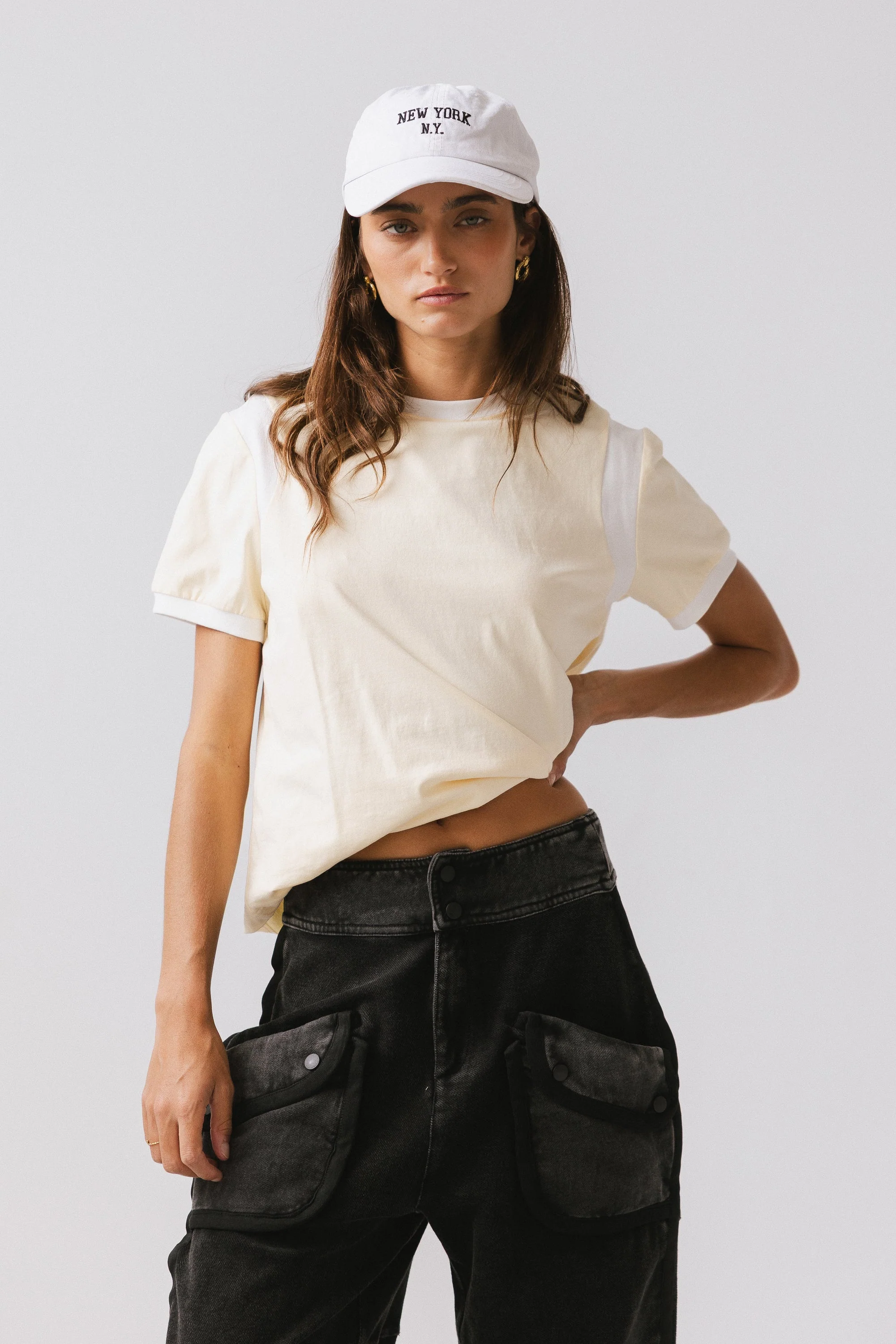 Emma Contrast Top in Yellow