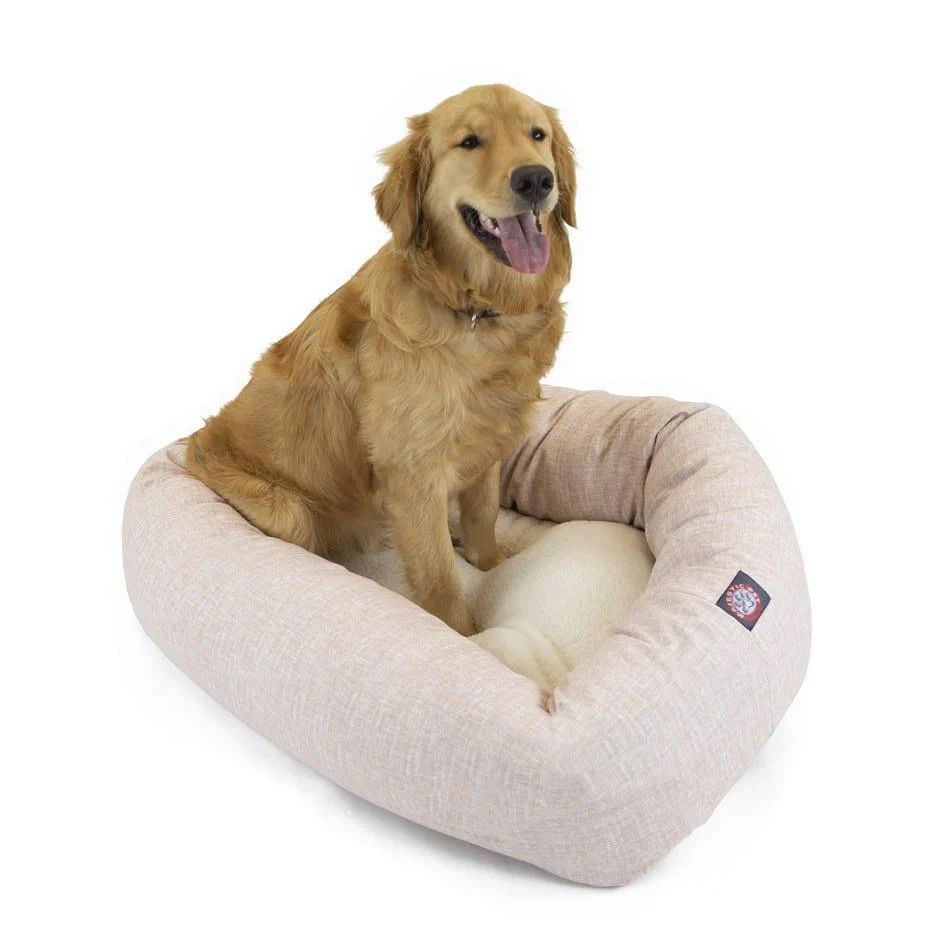 Palette Heathered Sherpa Bagel Dog Bed