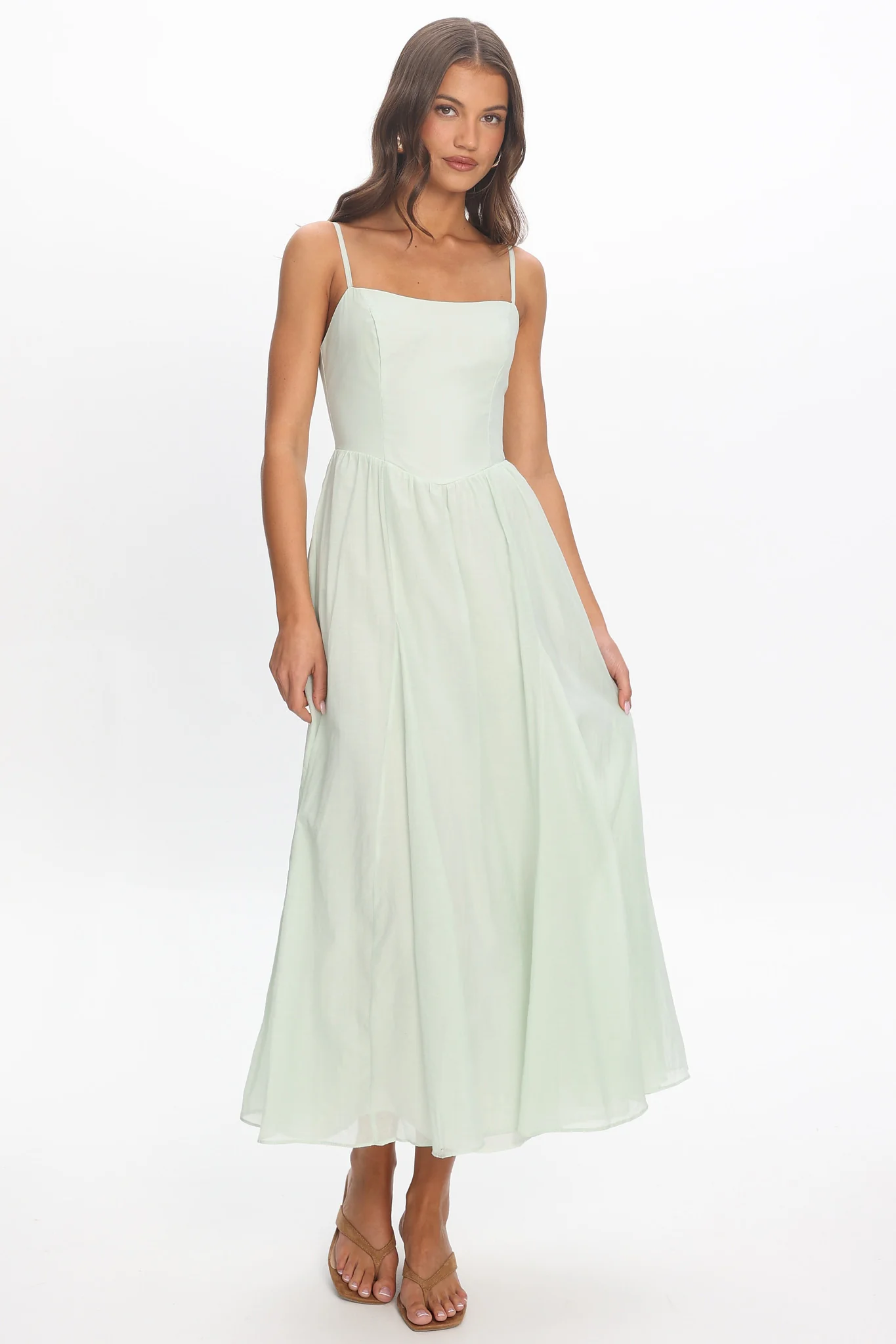 Dulce Scoop Neck Midi Dress Sage