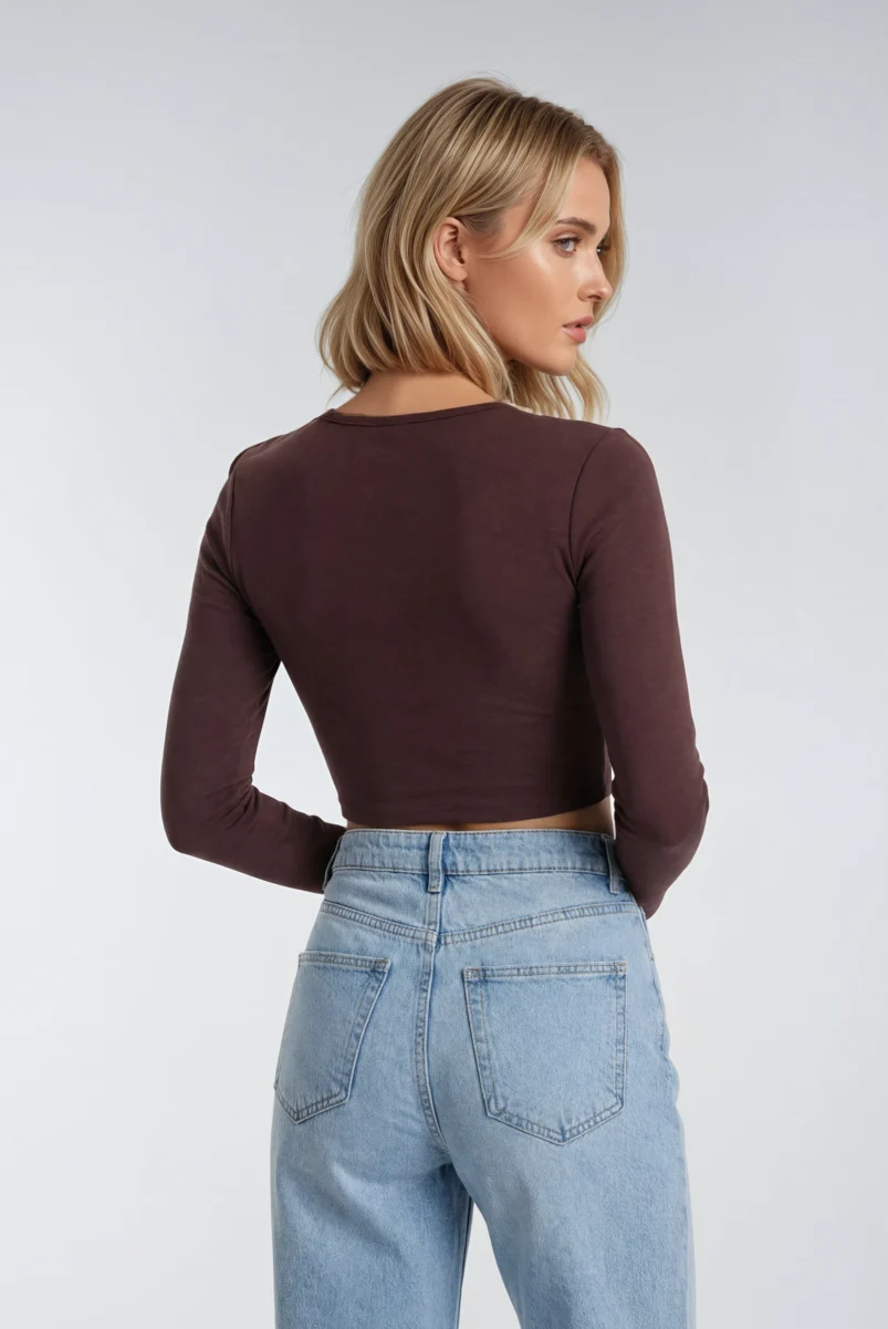 Cropped Scoop Neck Top