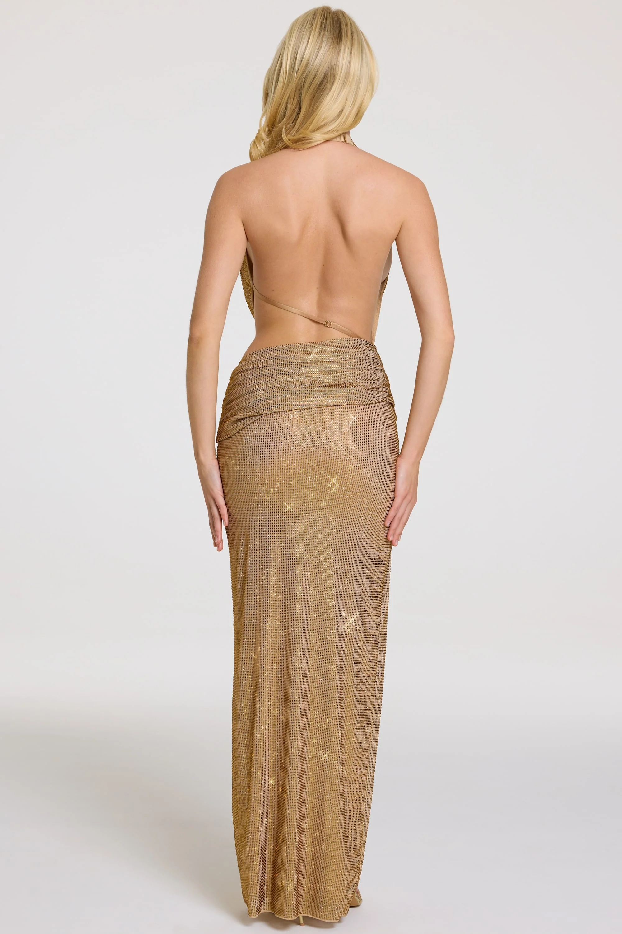 Embellished Maxi Dress in Gold
