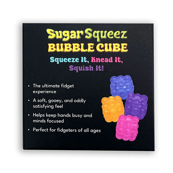 SugarSqueez Squishies® Bubble Cube Maltose Fidget Stress Ball (1pc) Assorted Colors