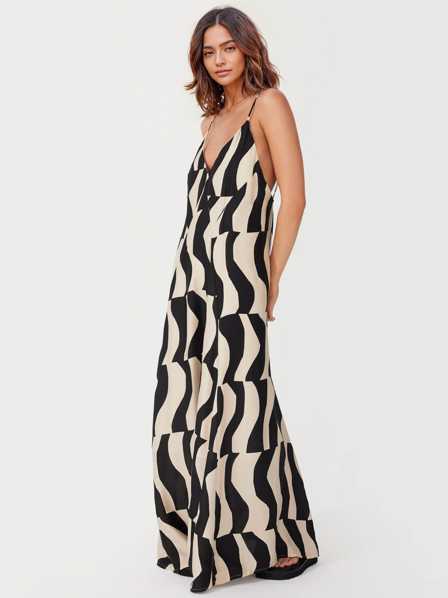 Geometric Print Maxi Dress