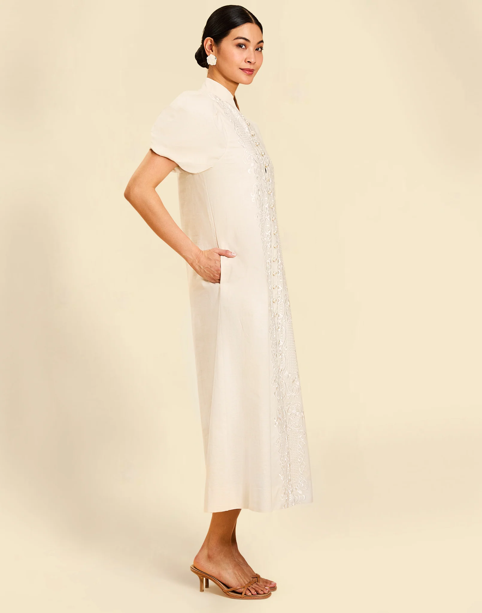 Elliana Barong Midi Dress - luluinthesky