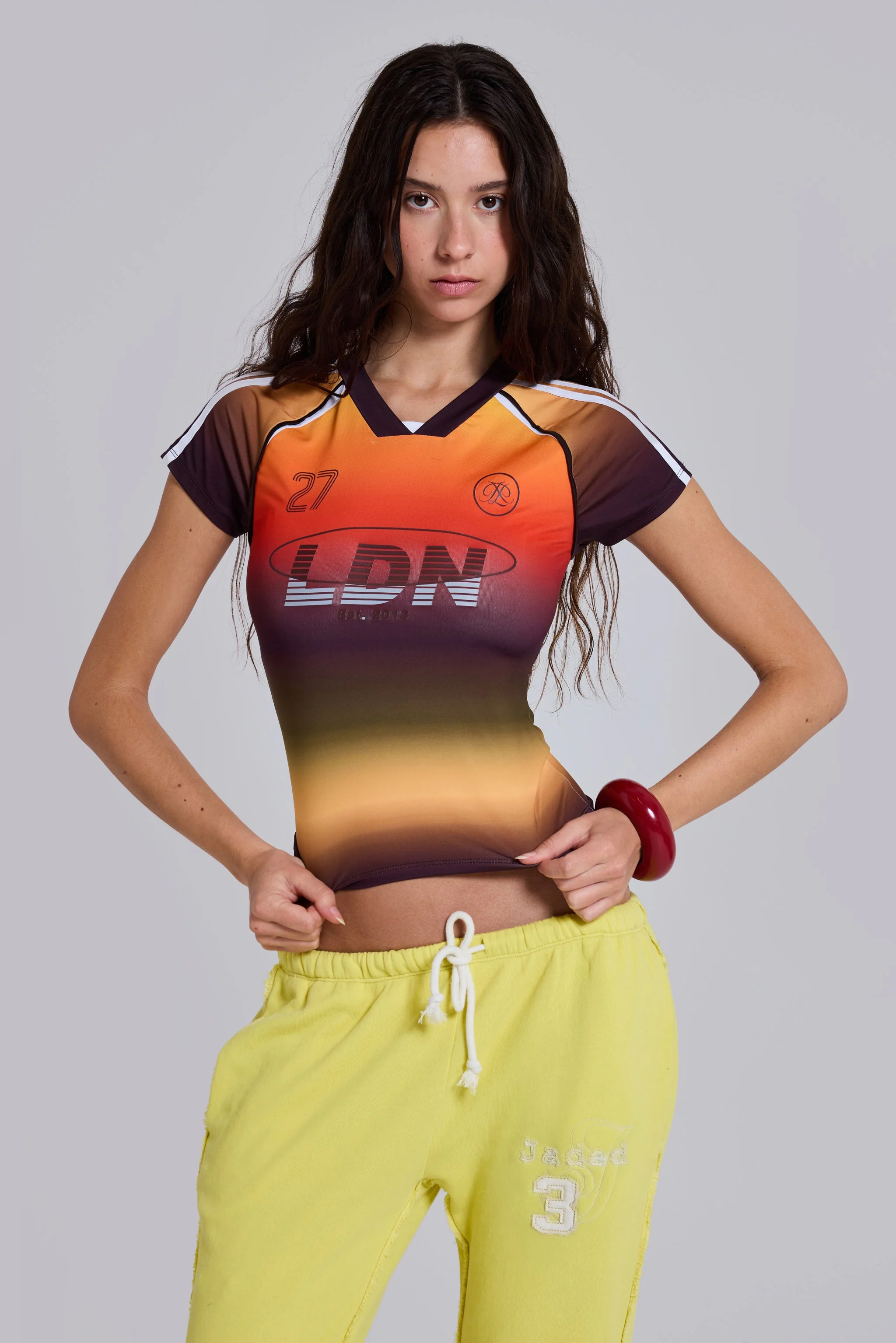 Ombre No.13 Football Baby Tee
