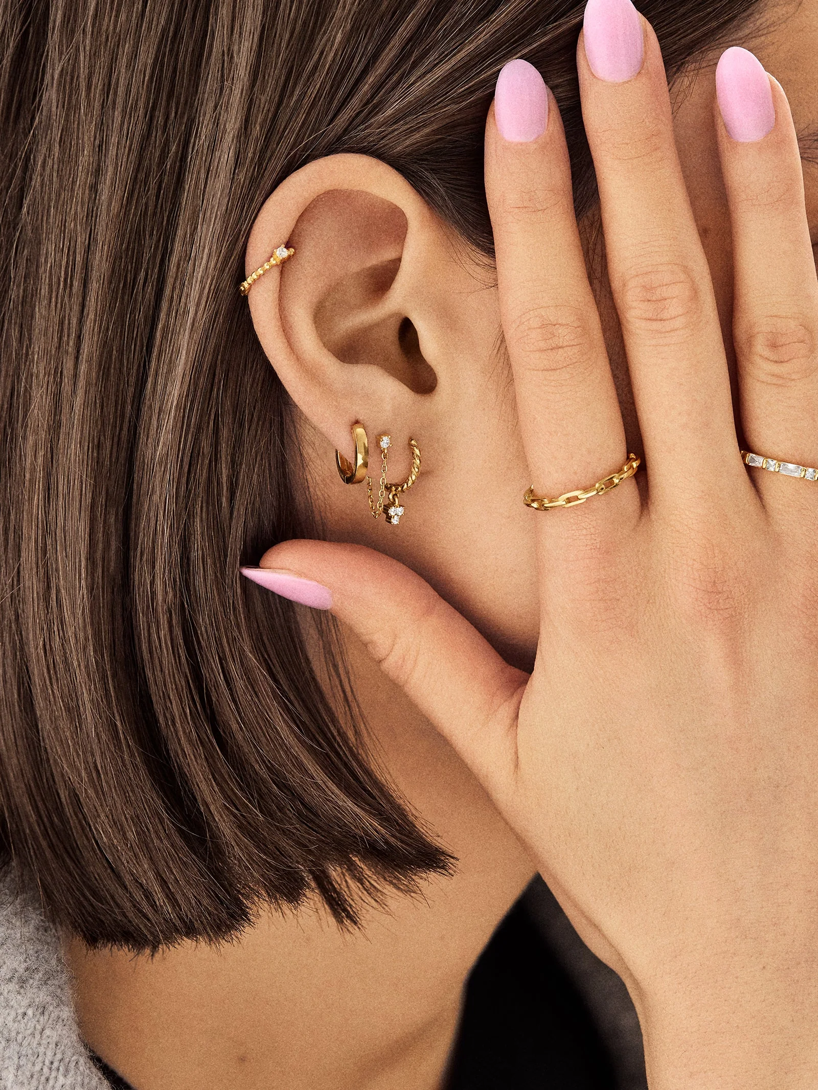 Luna 14K Gold Earring Set - Luna 18K Gold Earring Set