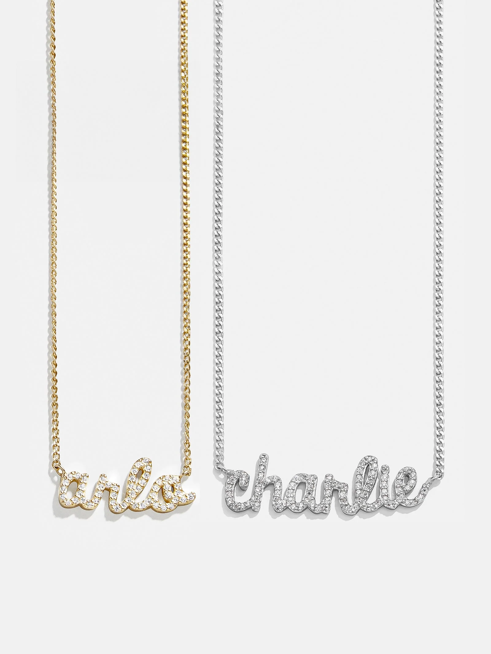 14K Gold Custom Nameplate Necklace - Script