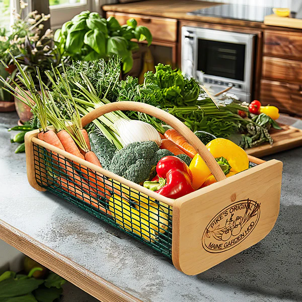 Wooden Garden Basket With Handle