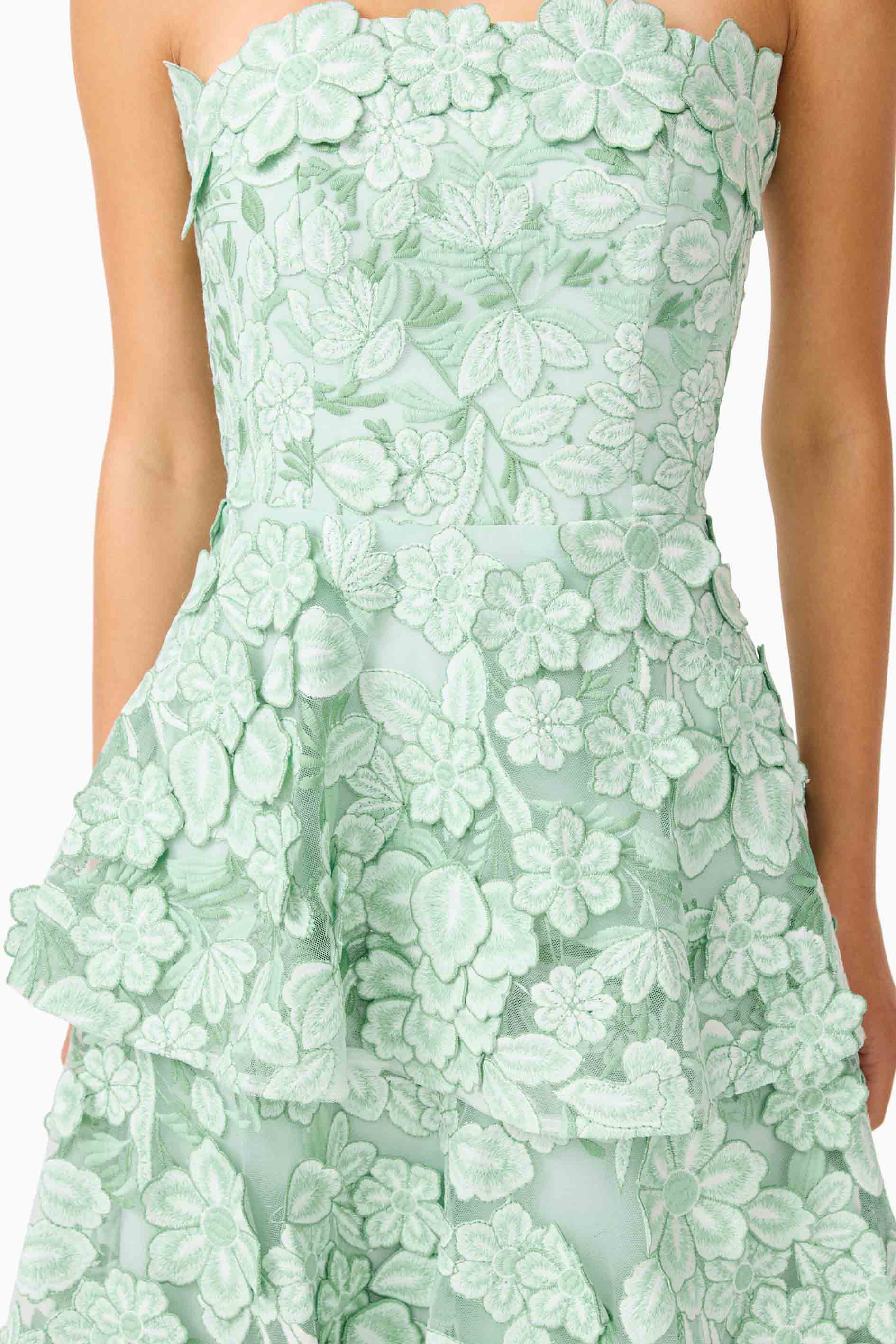 Roseate Tiered Maxi Dress in Mint Green
