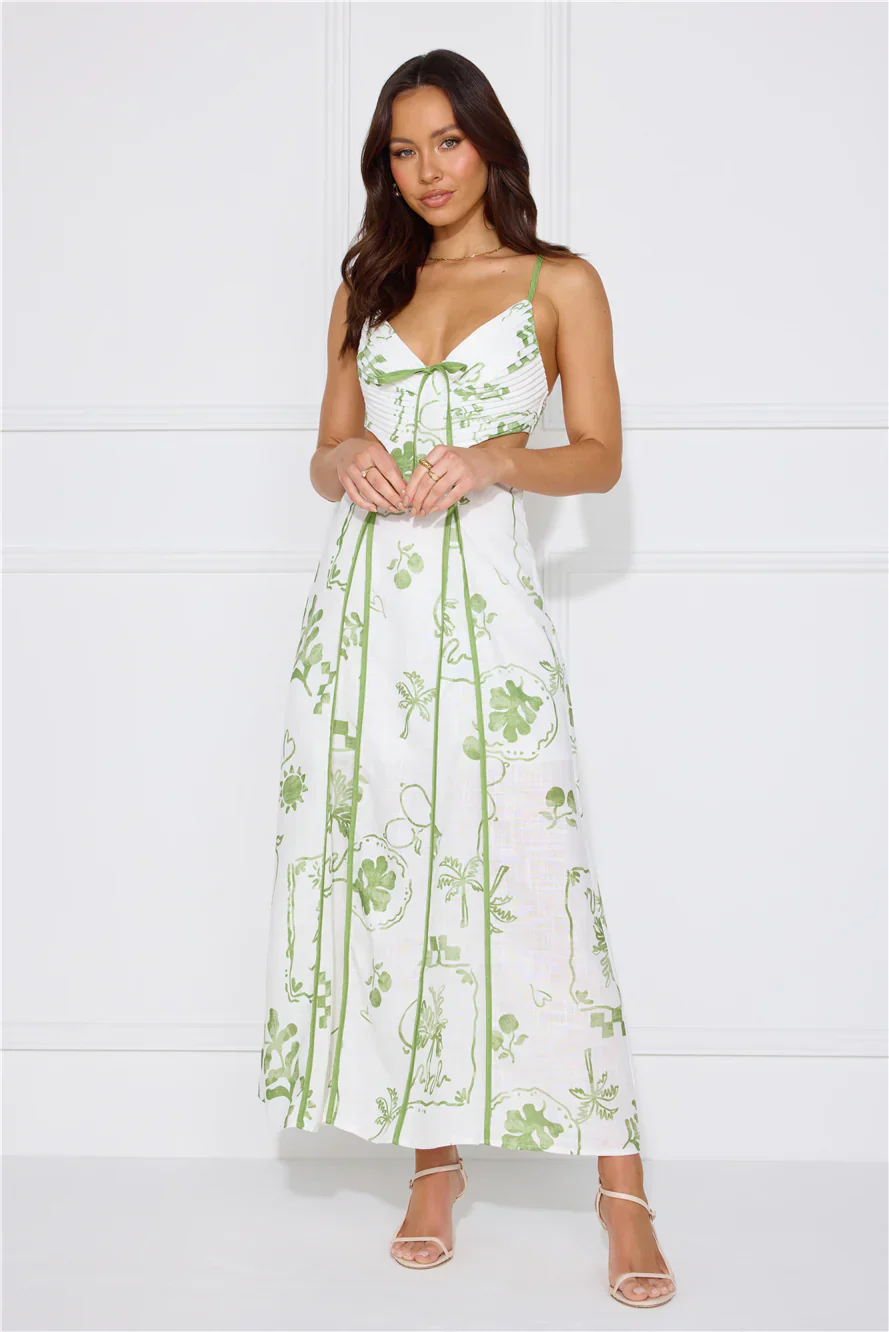 Summer Garden Maxi Dress Green